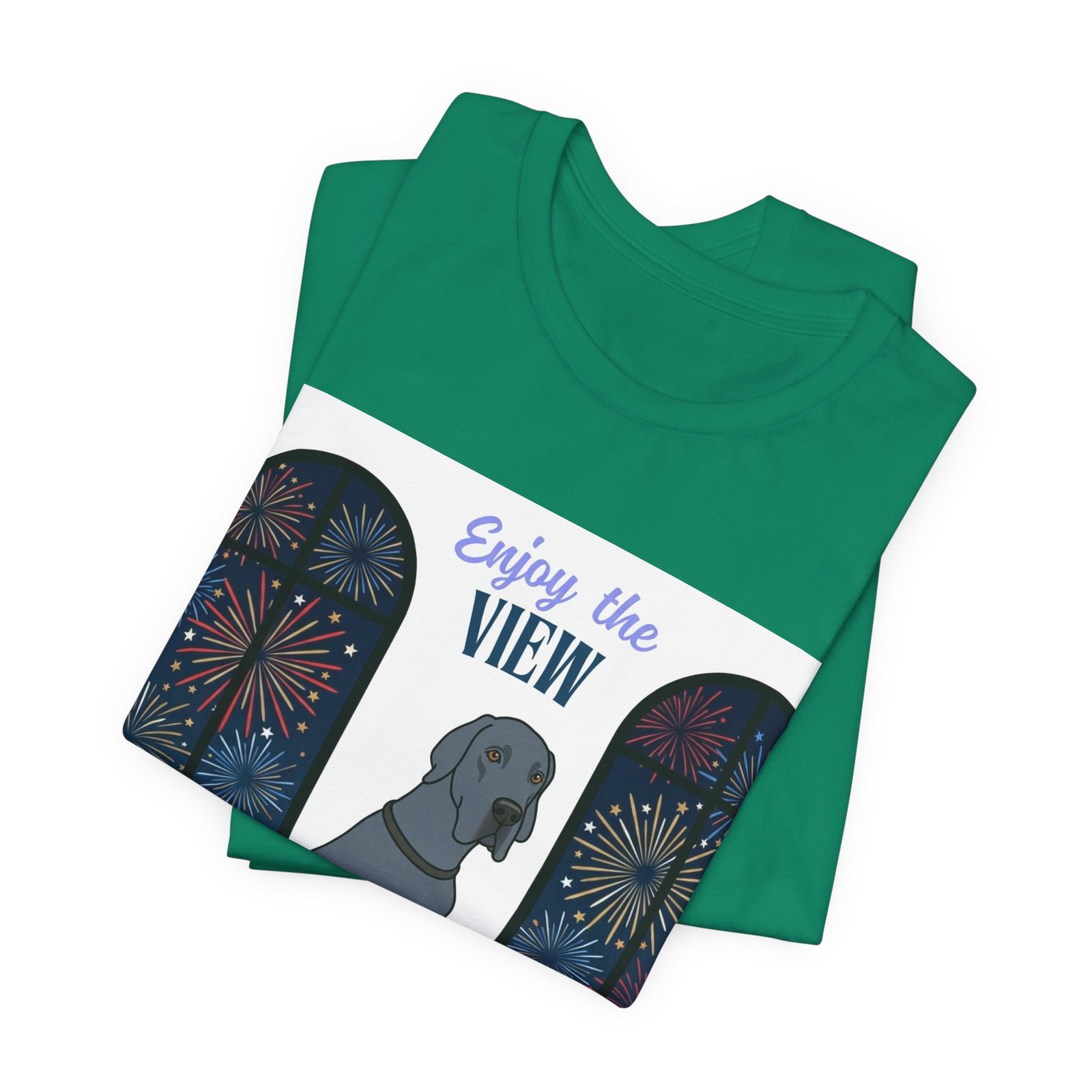 Blue Great Dane Enjoy the View T-Shirt — Dog Watching Fireworks Graphic Tee - Image 23