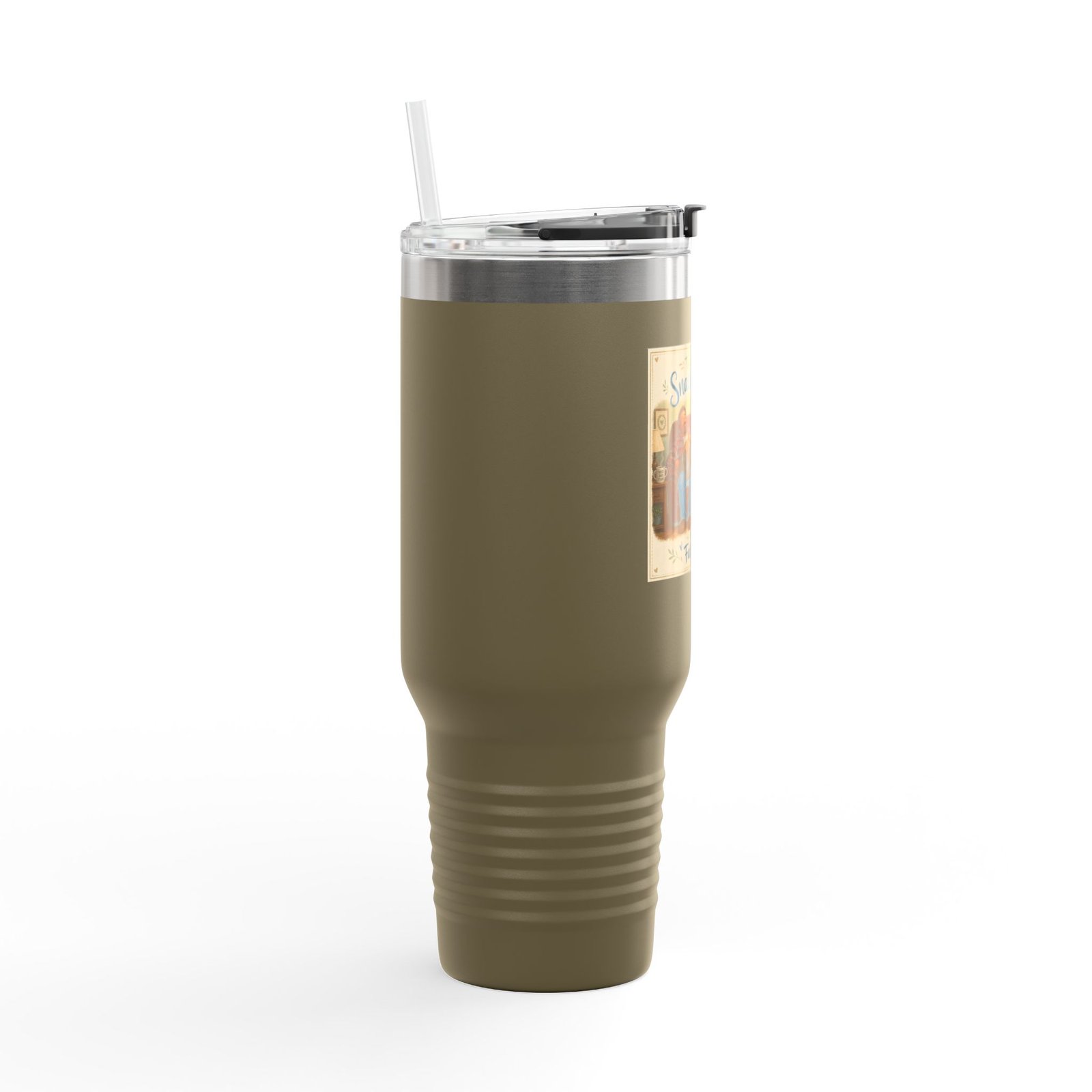 40oz Insulated Travel Mug — "There Runs on Snacks & Naps" Father's Day Camper Design - Image 5