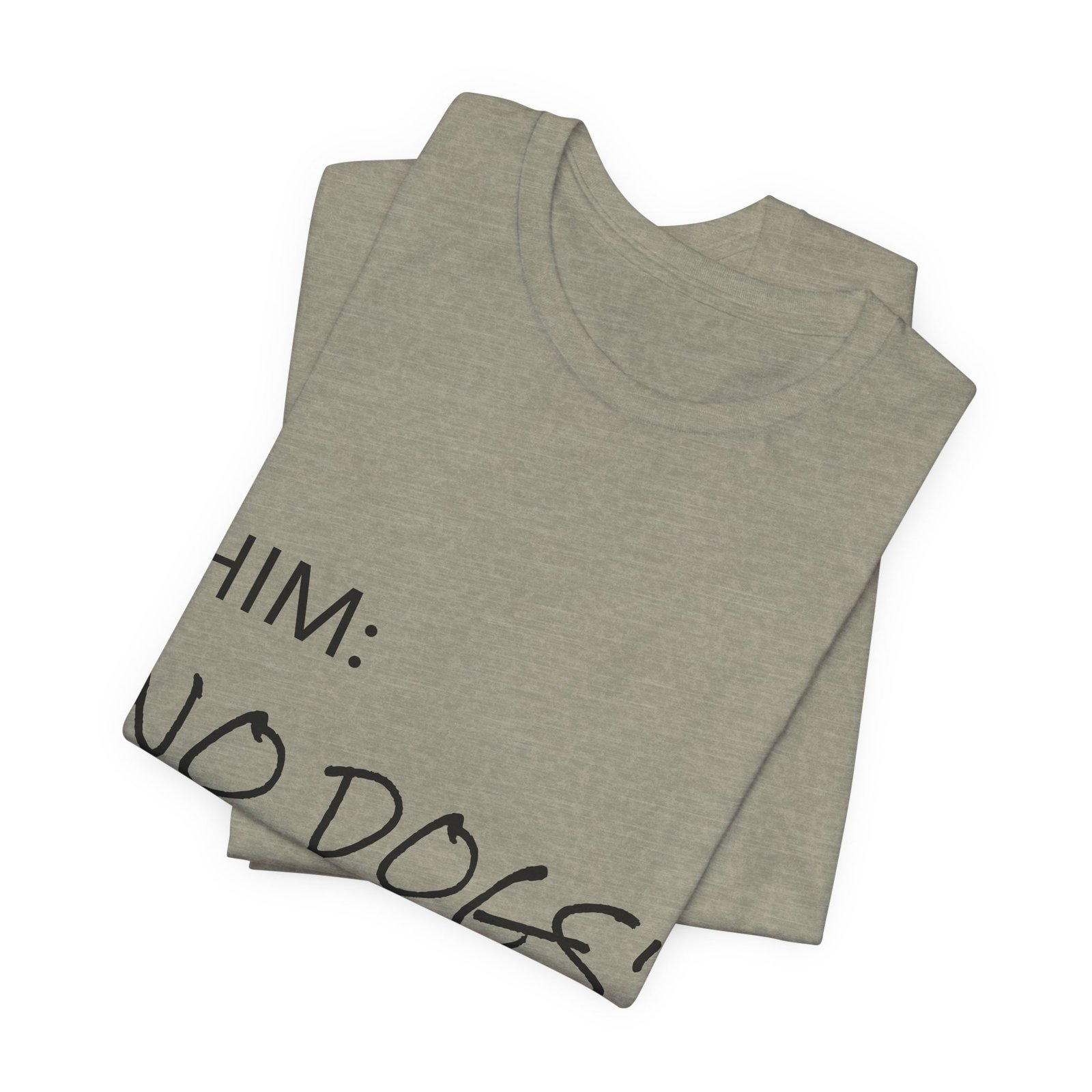 White Great Dane T-Shirt — "NO DOGS" Script Front with Man and Dog on Couch Graphic - Image 44