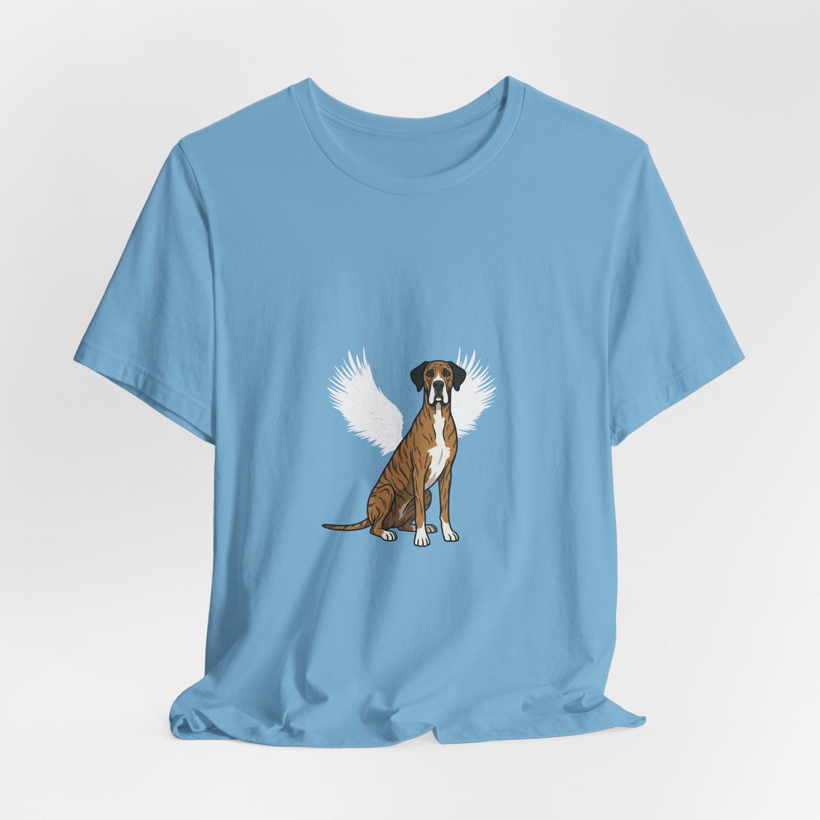 Unisex Brindle with White Chest Snip Great Dane Rainbow Bridge Lyric Back-Print Tee — 'Beloved Memory' Poem Shirt - Image 50