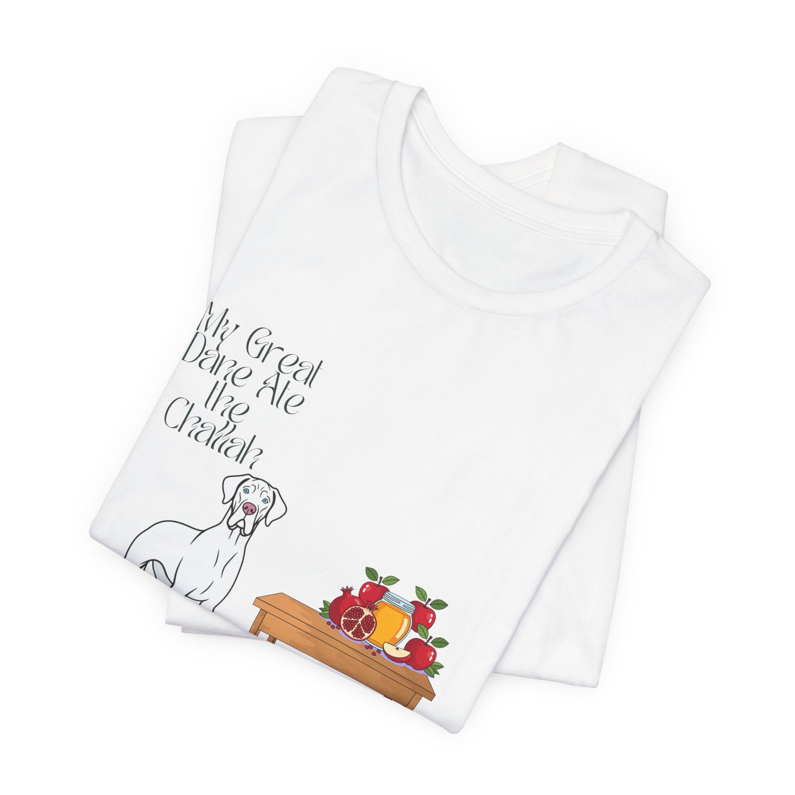 White Great Dane Rosh Hashanah Dog T-Shirt up to 5xl - Image 8