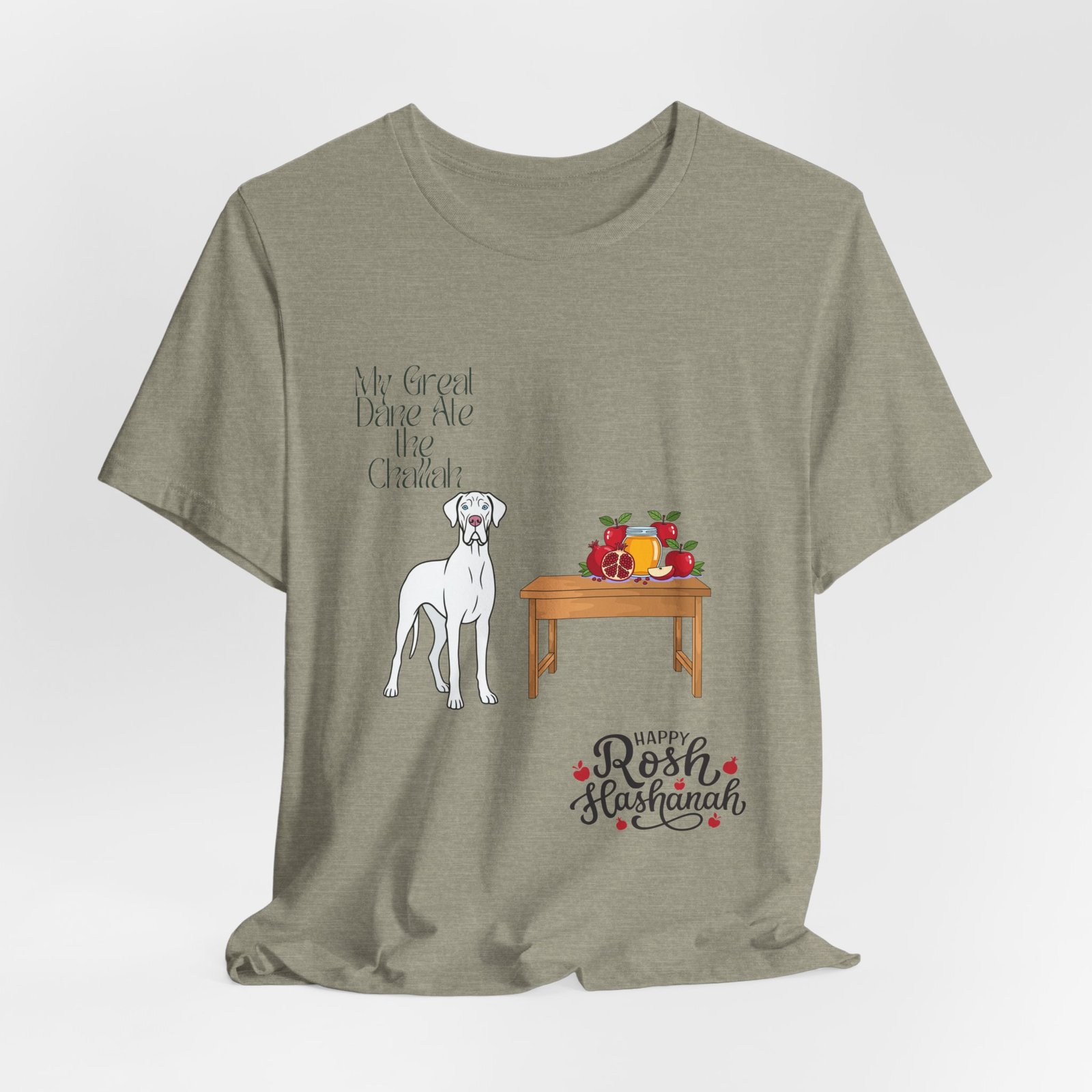 White Great Dane Rosh Hashanah Dog T-Shirt up to 5xl - Image 23