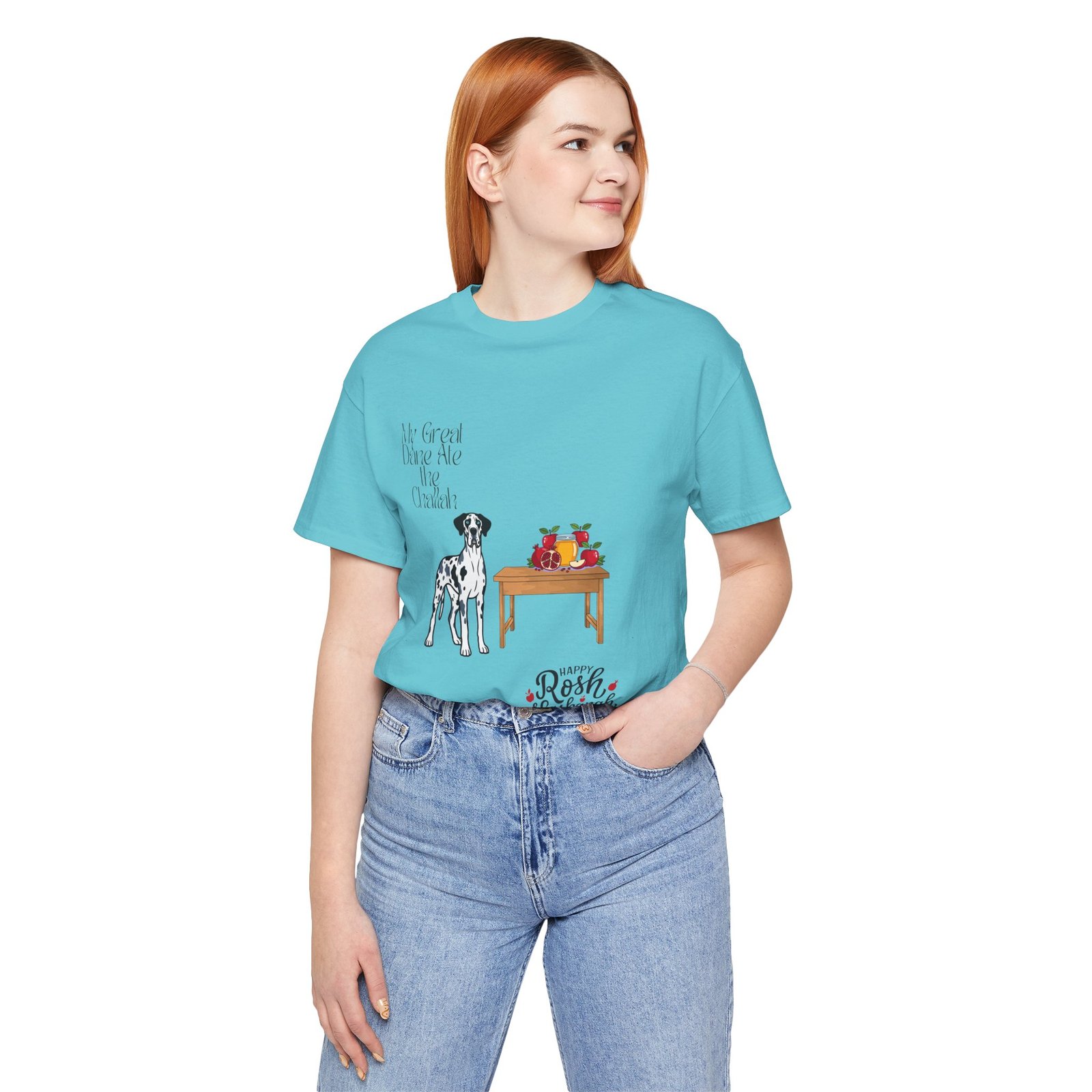 Merelquin with blue eyes Great Dane Rosh Hashanah Dog T-Shirt up to 5xl - Image 69