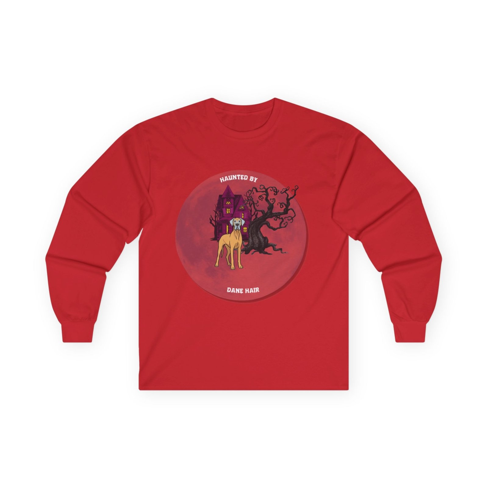 Blue Fawn Great Dane up to 5xl - Haunted by Dane Hair Unisex Long Sleeve Tee - Image 65