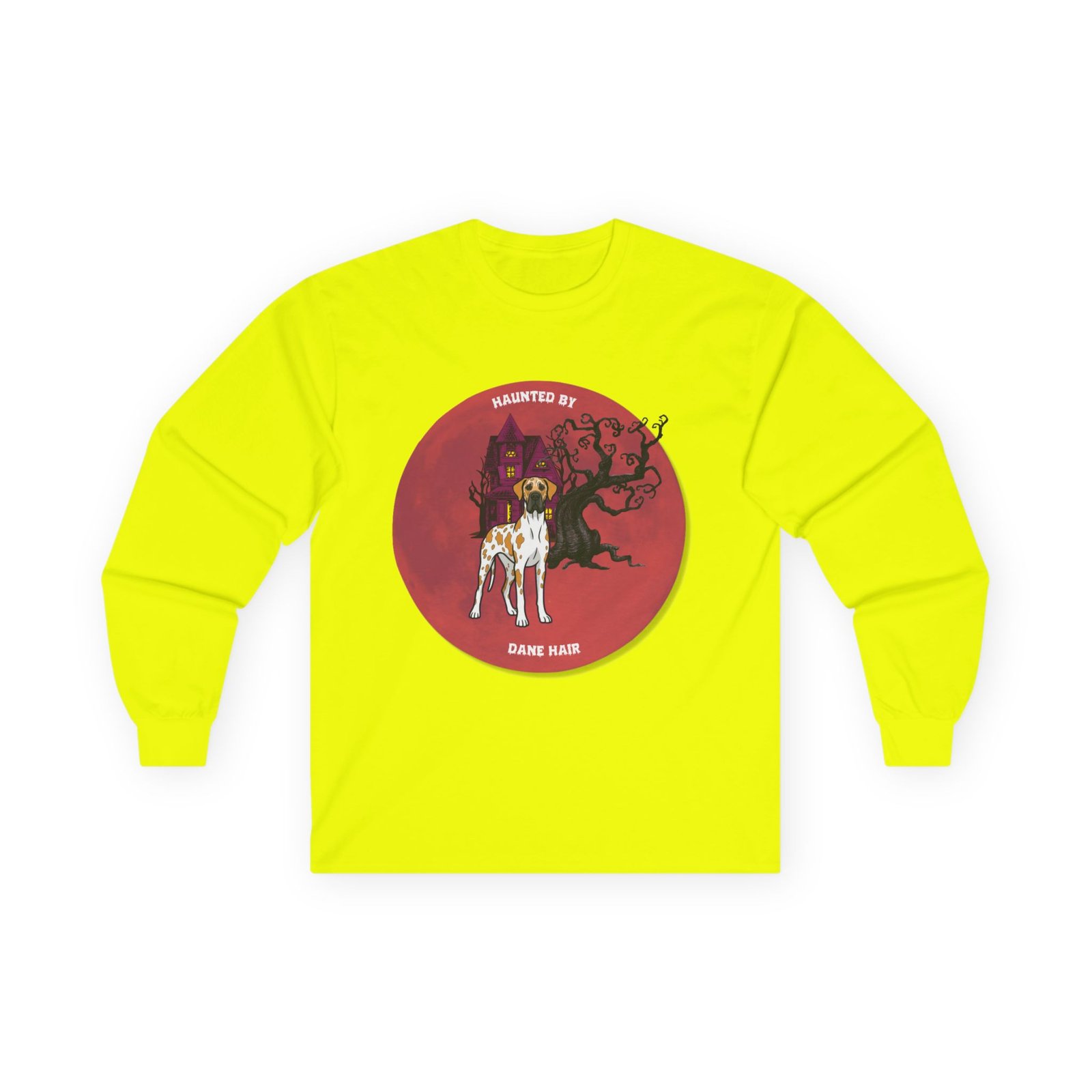 Fawnequin Great Dane up to 5xl - Haunted by Dane Hair Unisex Long Sleeve Tee - Image 5