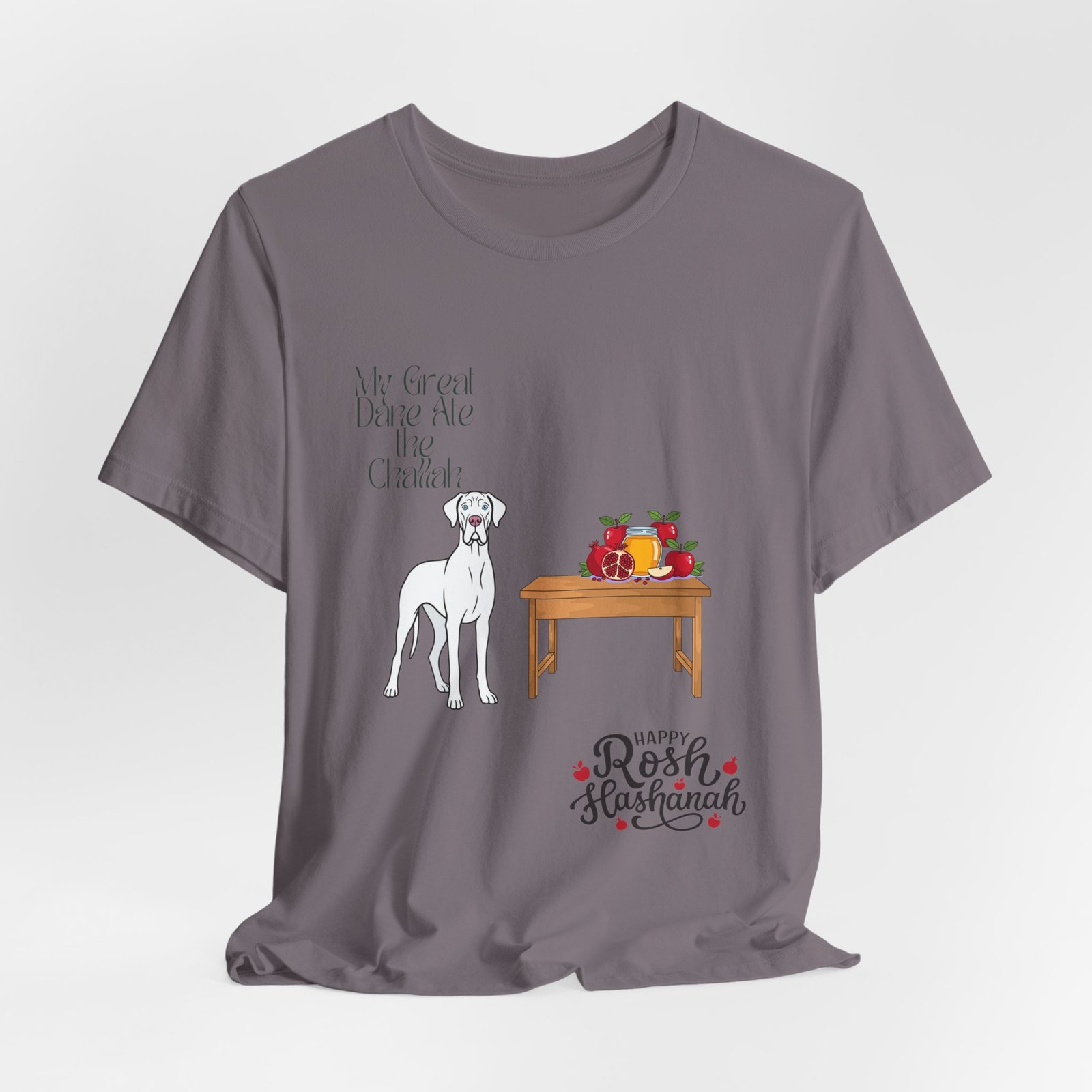 White Great Dane Rosh Hashanah Dog T-Shirt up to 5xl - Image 30