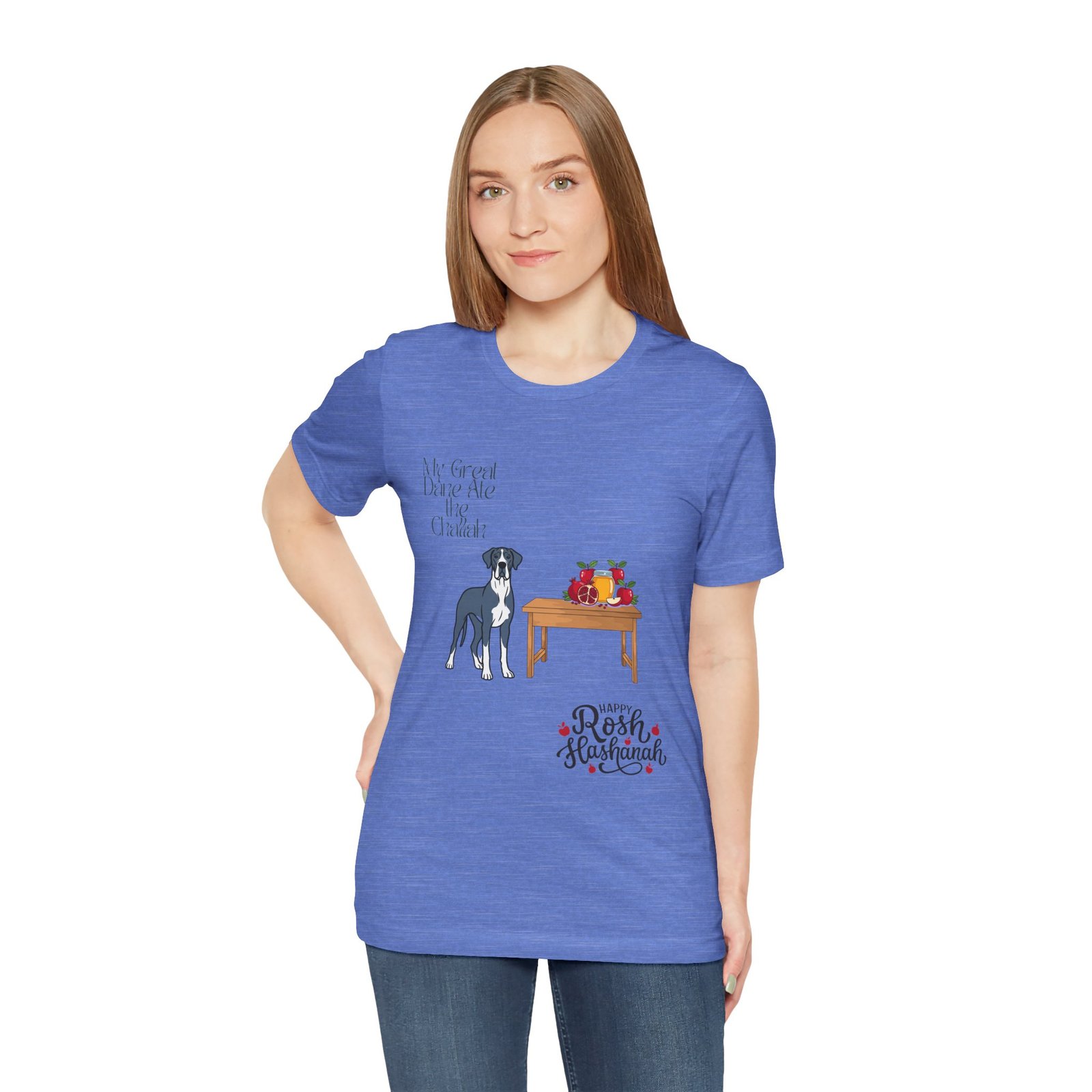 Blue Mantle Great Dane Rosh Hashanah Dog T-Shirt up to 5xl - Image 48