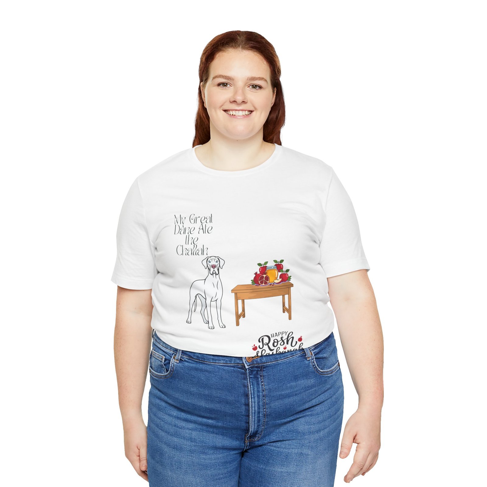 White Great Dane Rosh Hashanah Dog T-Shirt up to 5xl - Image 10