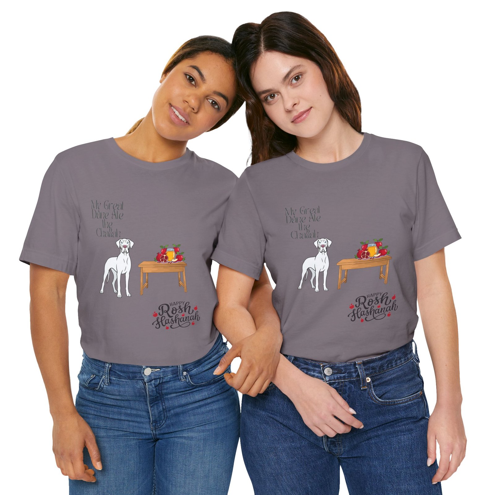 White Great Dane Rosh Hashanah Dog T-Shirt up to 5xl - Image 33