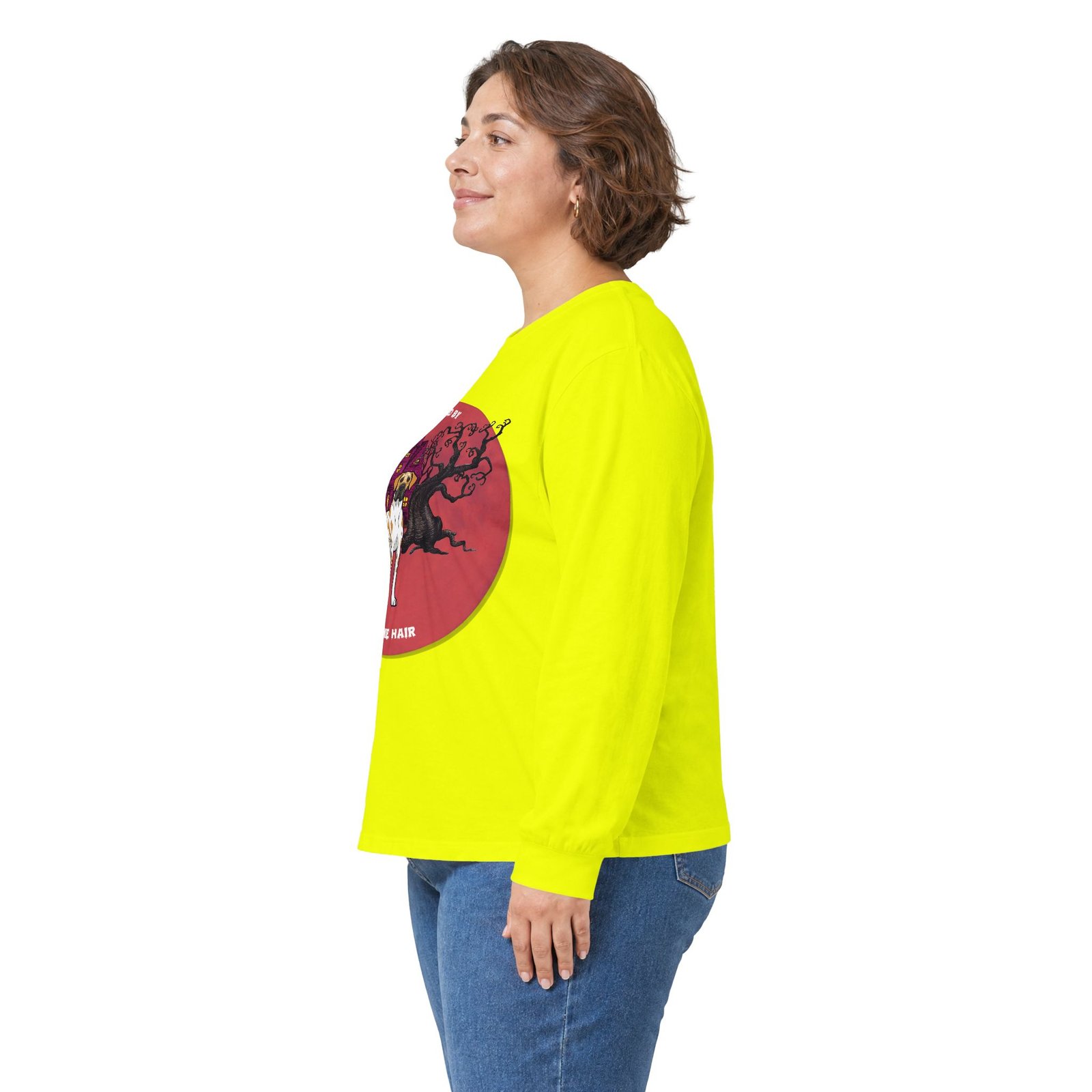 Fawnequin Great Dane up to 5xl - Haunted by Dane Hair Unisex Long Sleeve Tee - Image 8
