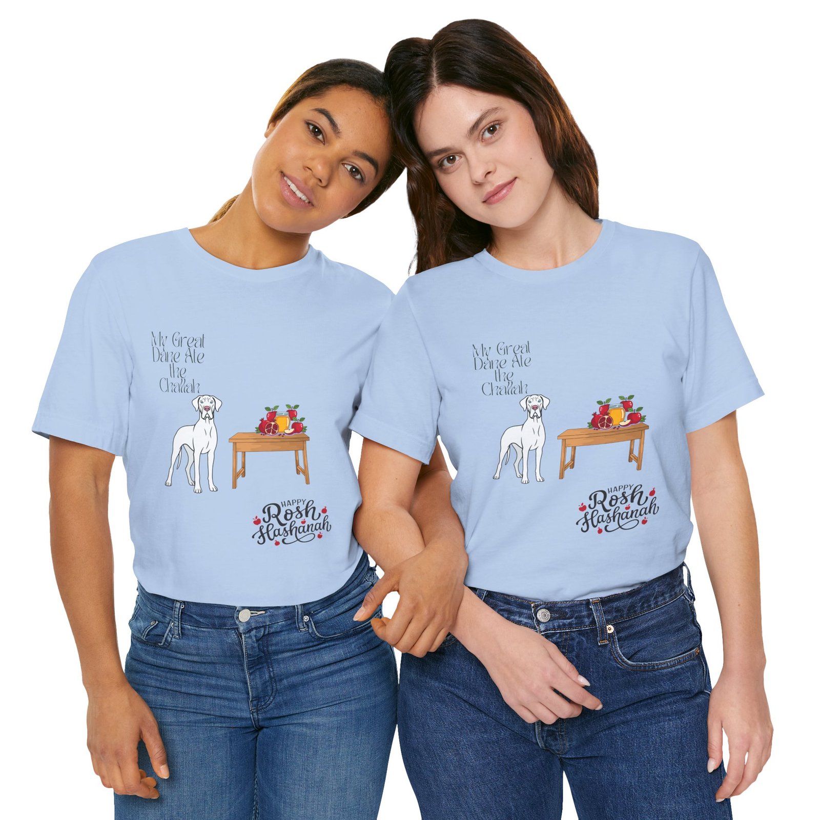White Great Dane Rosh Hashanah Dog T-Shirt up to 5xl - Image 66