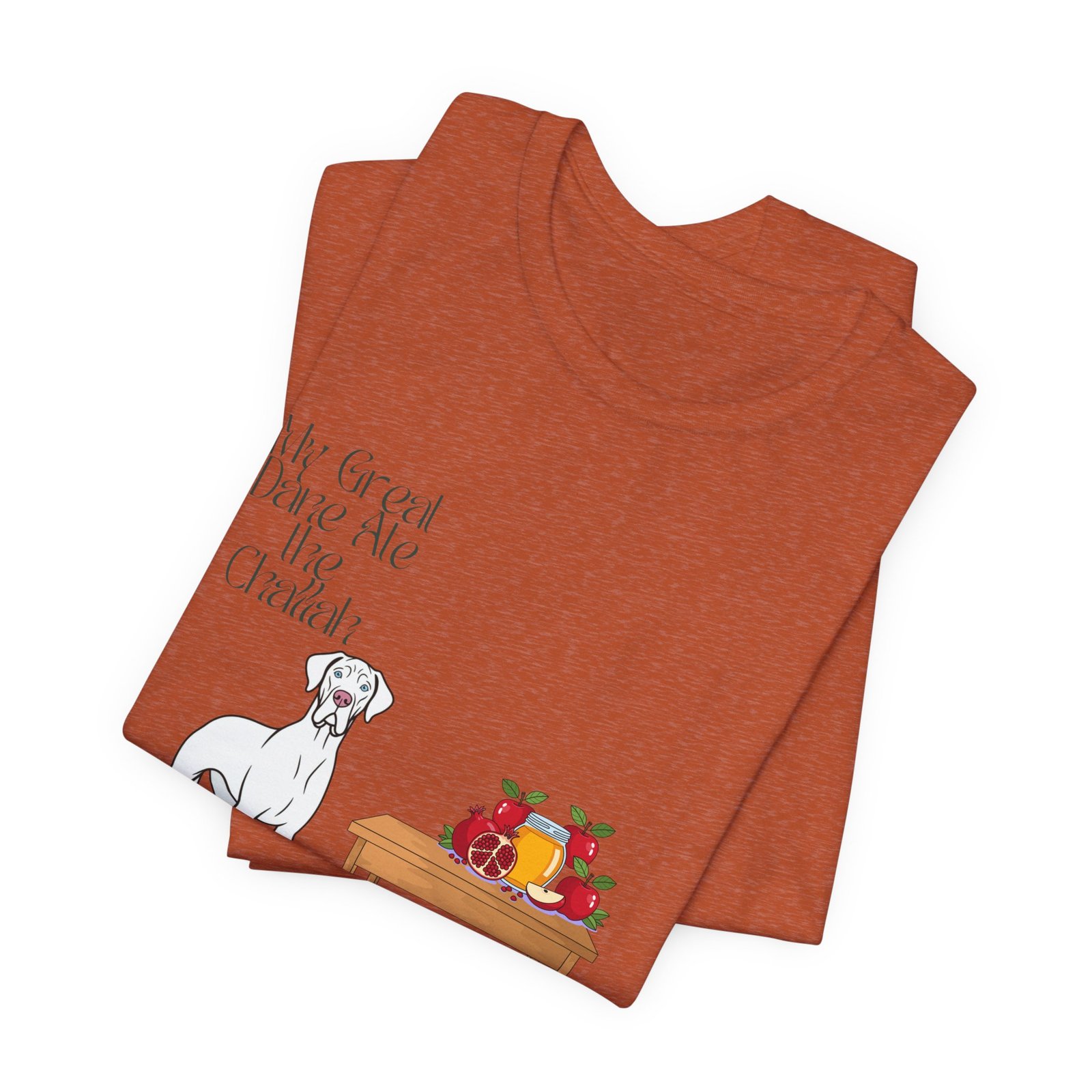 White Great Dane Rosh Hashanah Dog T-Shirt up to 5xl - Image 4