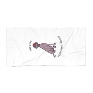 Lilac Great Dane Beach Towel — 'Nap Dept' & 'Great Dane Division' Labor Day