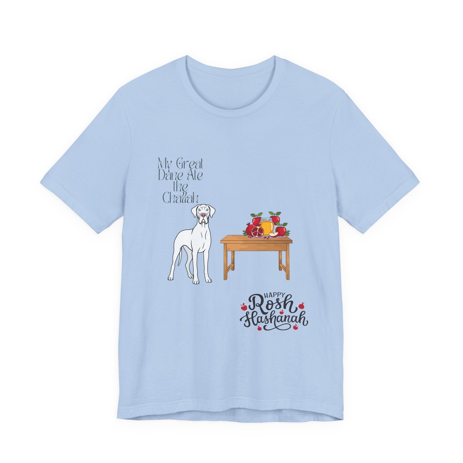 White Great Dane Rosh Hashanah Dog T-Shirt up to 5xl - Image 62