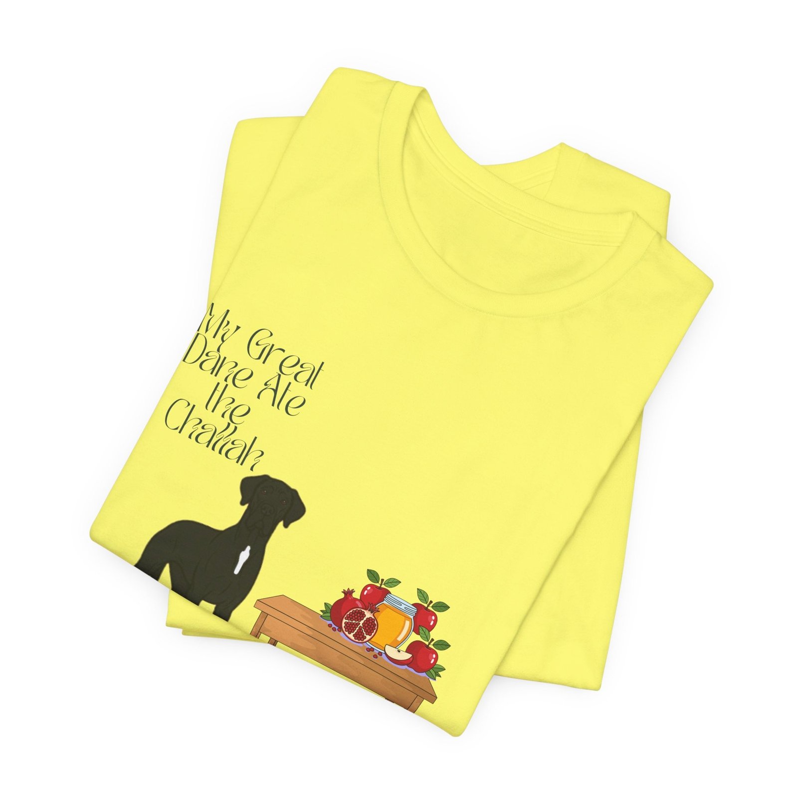 Black with white chest snip Great Dane Rosh Hashanah Dog T-Shirt up to 5xl - Image 23