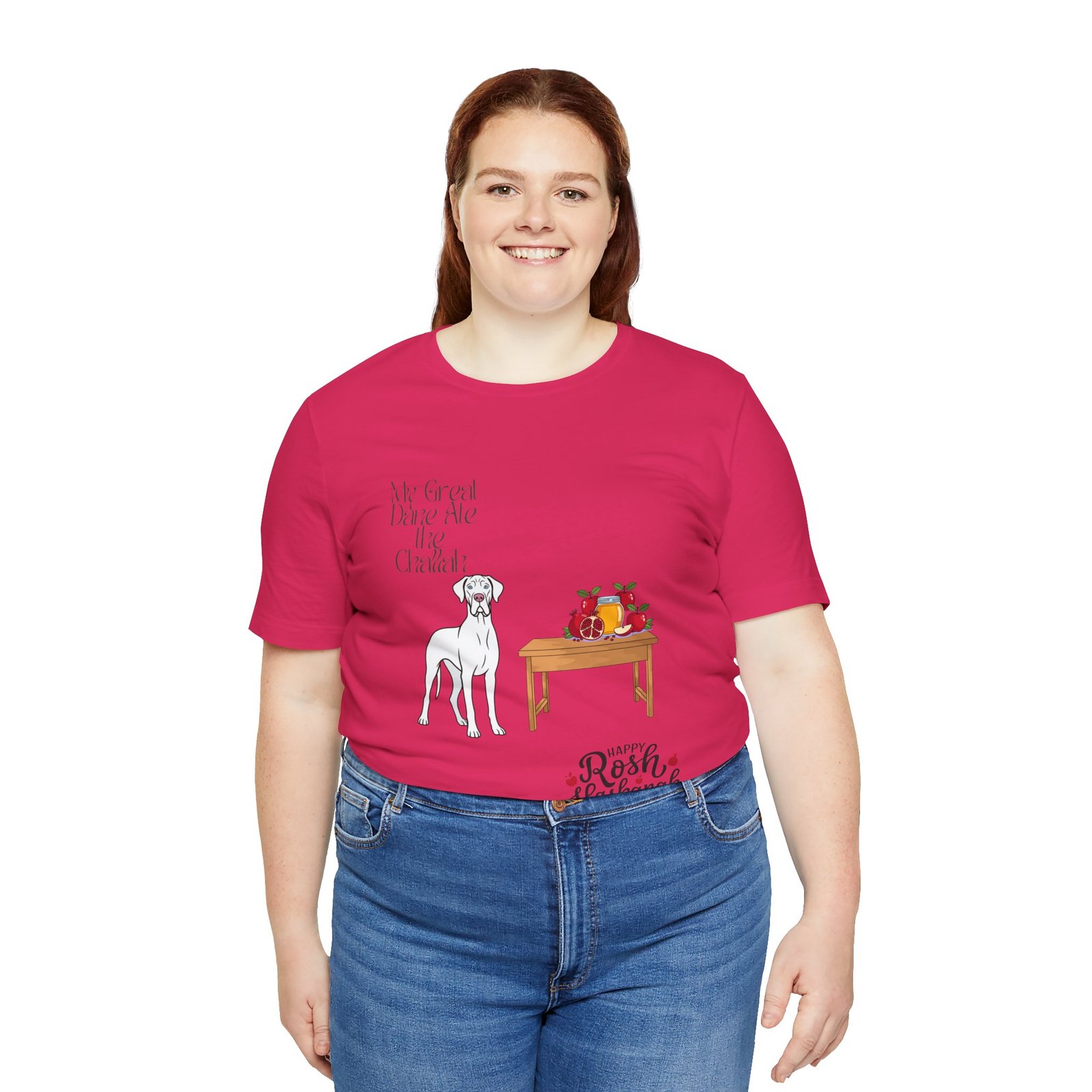 White Great Dane Rosh Hashanah Dog T-Shirt up to 5xl - Image 38