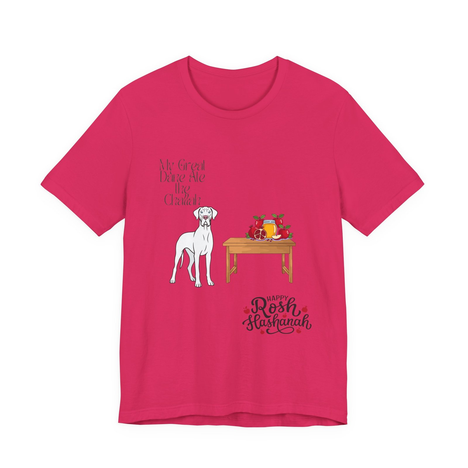 White Great Dane Rosh Hashanah Dog T-Shirt up to 5xl - Image 34