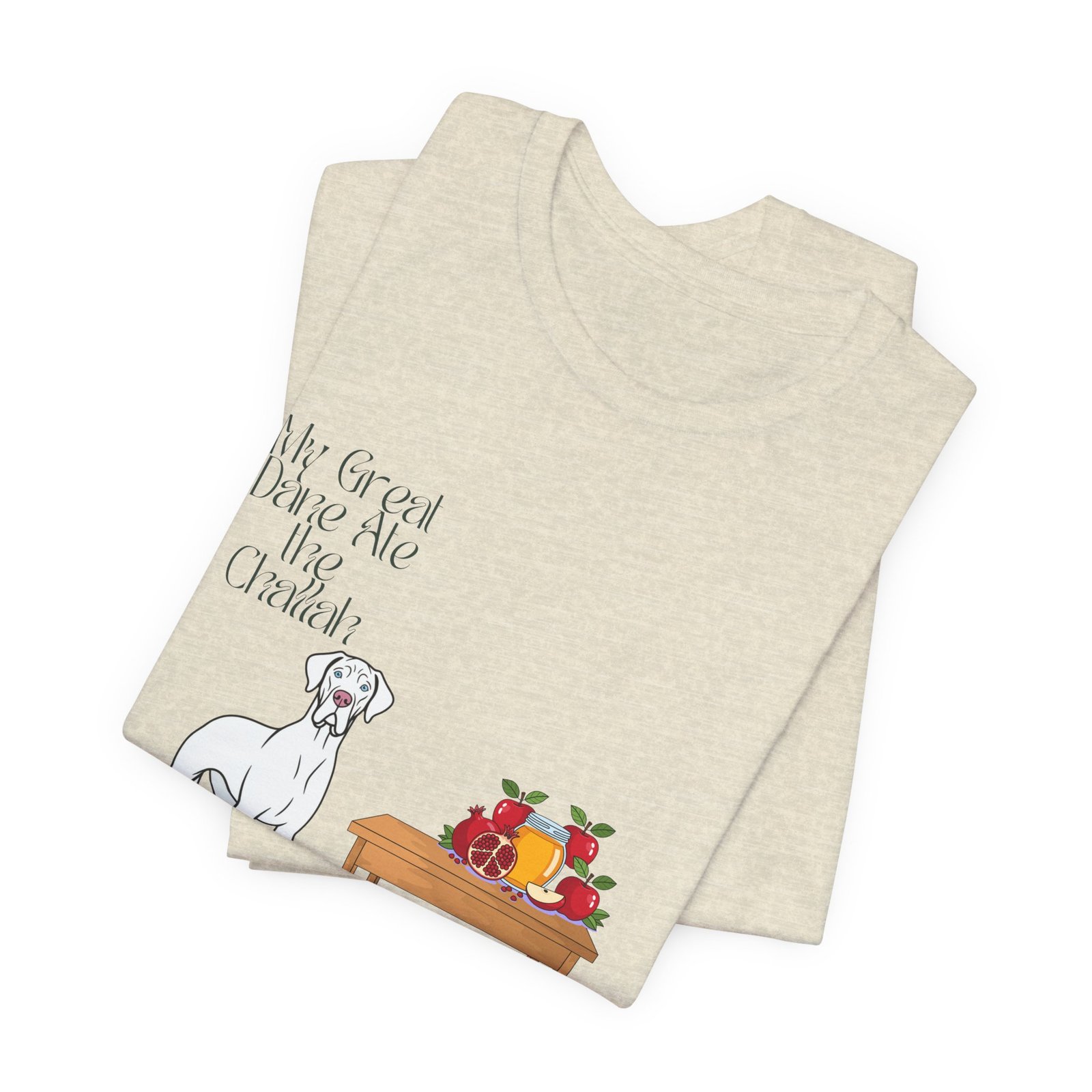 White Great Dane Rosh Hashanah Dog T-Shirt up to 5xl - Image 49