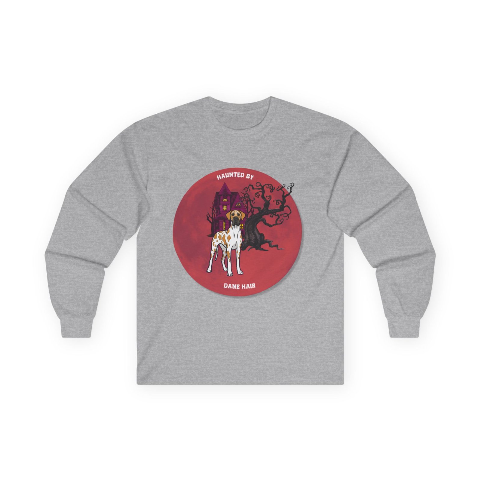 Fawnequin Great Dane up to 5xl - Haunted by Dane Hair Unisex Long Sleeve Tee - Image 17