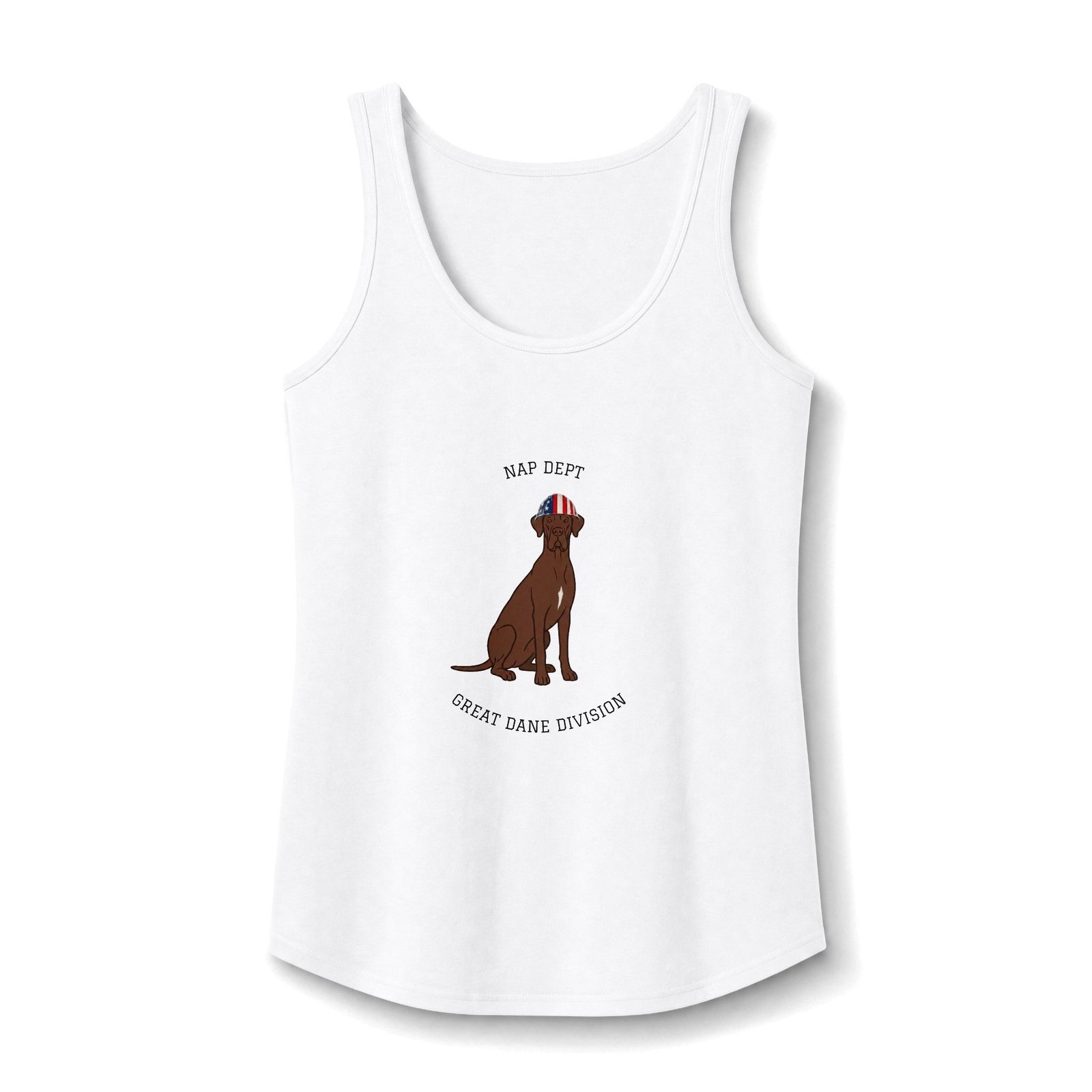 Chocolate with white chest mark Great Dane Tank Top Up to 4xl — Labor Day Women’s Cotton Tank - Nap Dept. Great Dane Division