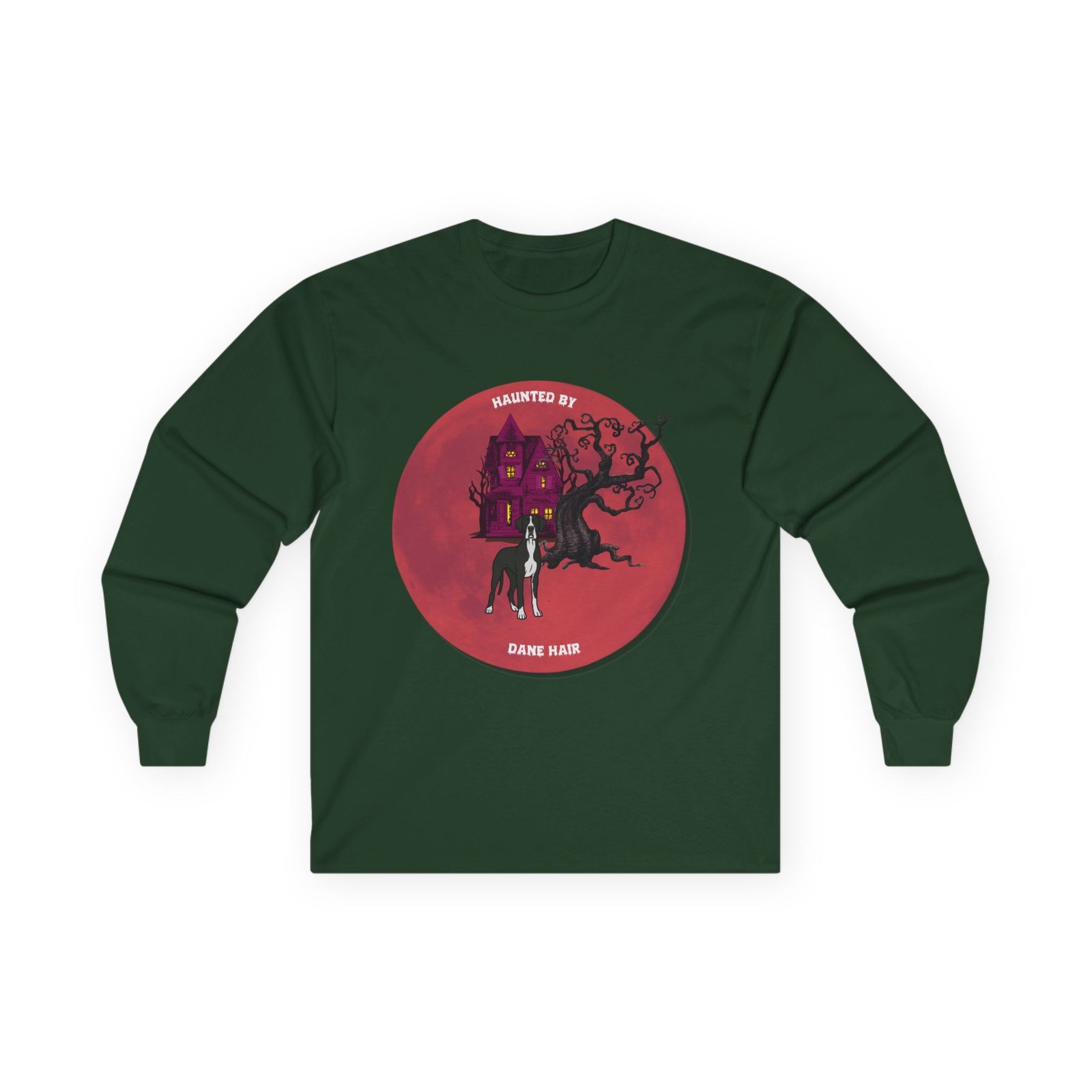 Mantle Great Dane up to 5xl - Haunted by Dane Hair Unisex Long Sleeve Tee - Image 29