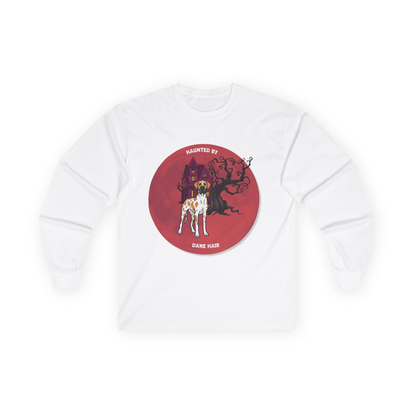 Fawnequin Great Dane up to 5xl - Haunted by Dane Hair Unisex Long Sleeve Tee - Image 9