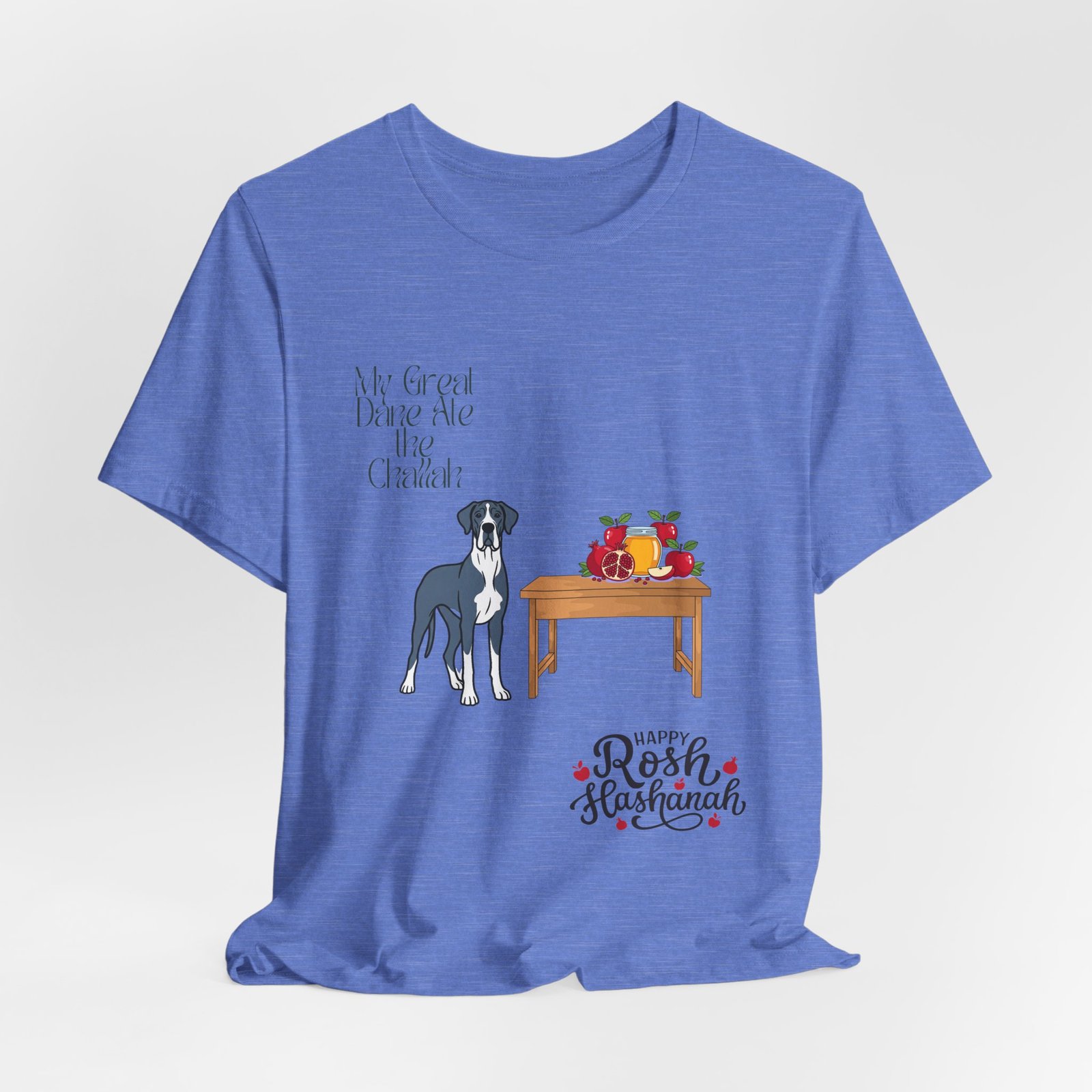 Blue Mantle Great Dane Rosh Hashanah Dog T-Shirt up to 5xl - Image 46