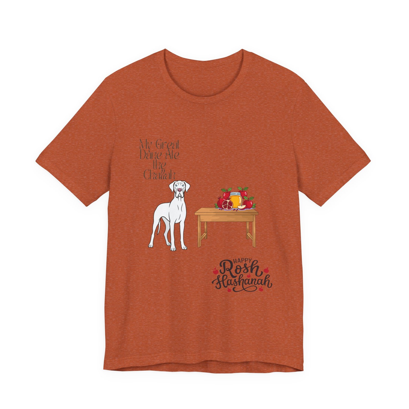 White Great Dane Rosh Hashanah Dog T-Shirt up to 5xl - Image 2