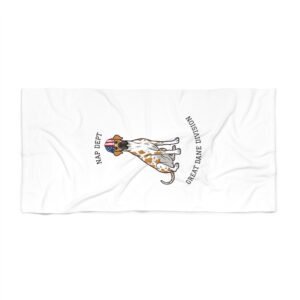 Fawnequin Great Dane Beach Towel —  'Nap Dept' & 'Great Dane Division' Labor Day
