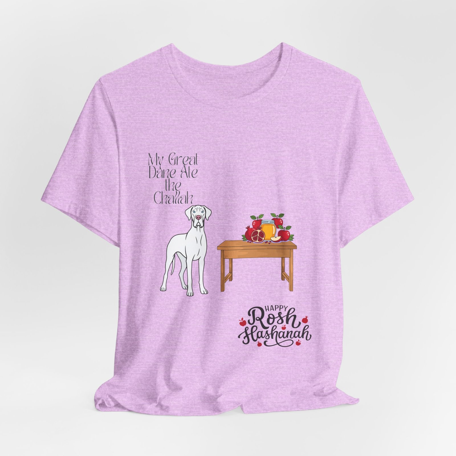 White Great Dane Rosh Hashanah Dog T-Shirt up to 5xl - Image 70