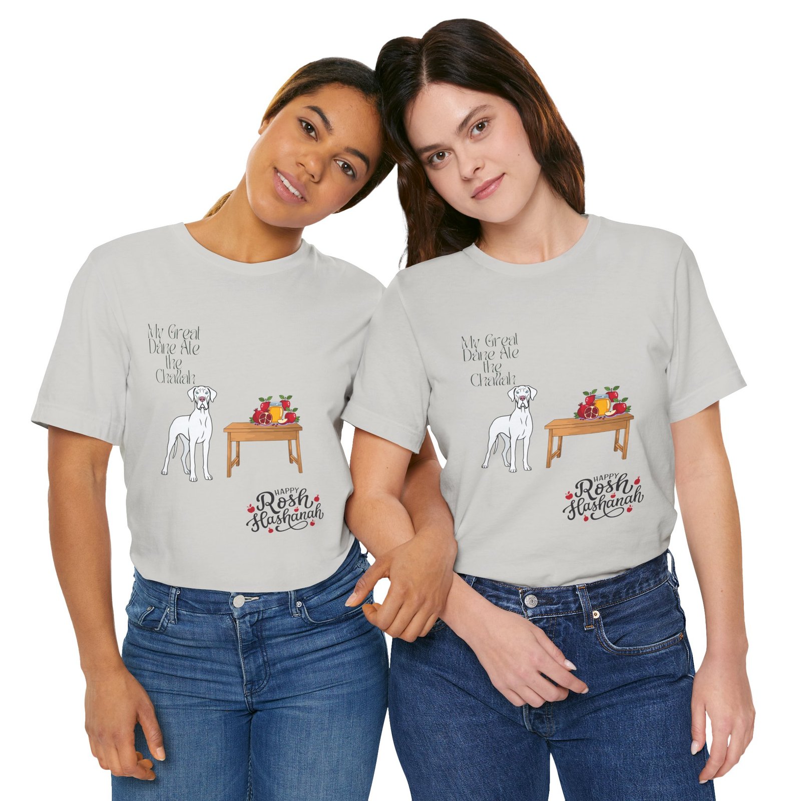 White Great Dane Rosh Hashanah Dog T-Shirt up to 5xl - Image 19