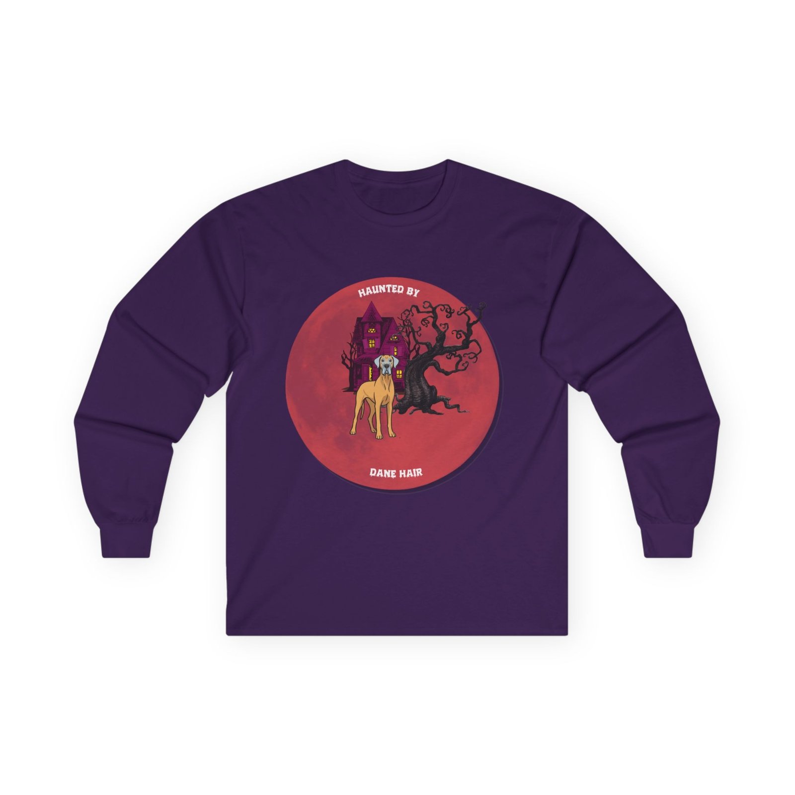 Blue Fawn Great Dane up to 5xl - Haunted by Dane Hair Unisex Long Sleeve Tee - Image 57