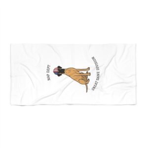 Fawn Great Dane Beach Towel — 'Nap Dept' & 'Great Dane Division' Labor Day