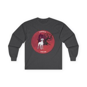 White with blue eyes Great Dane up to 5xl - Haunted by Dane Hair Unisex Long Sleeve Tee