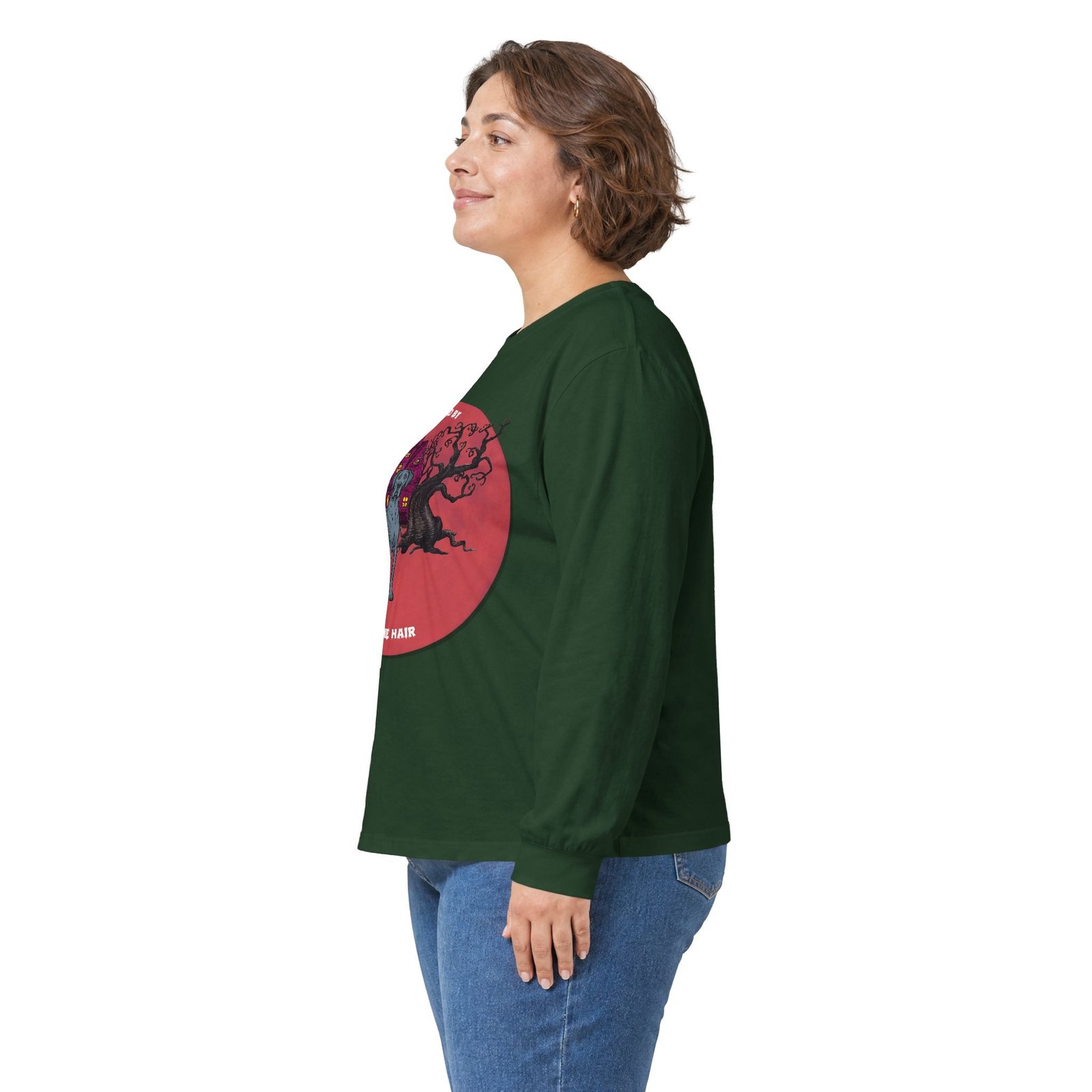Blue Brindle Great Dane up to 5xl - Haunted by Dane Hair Unisex Long Sleeve Tee - Image 32