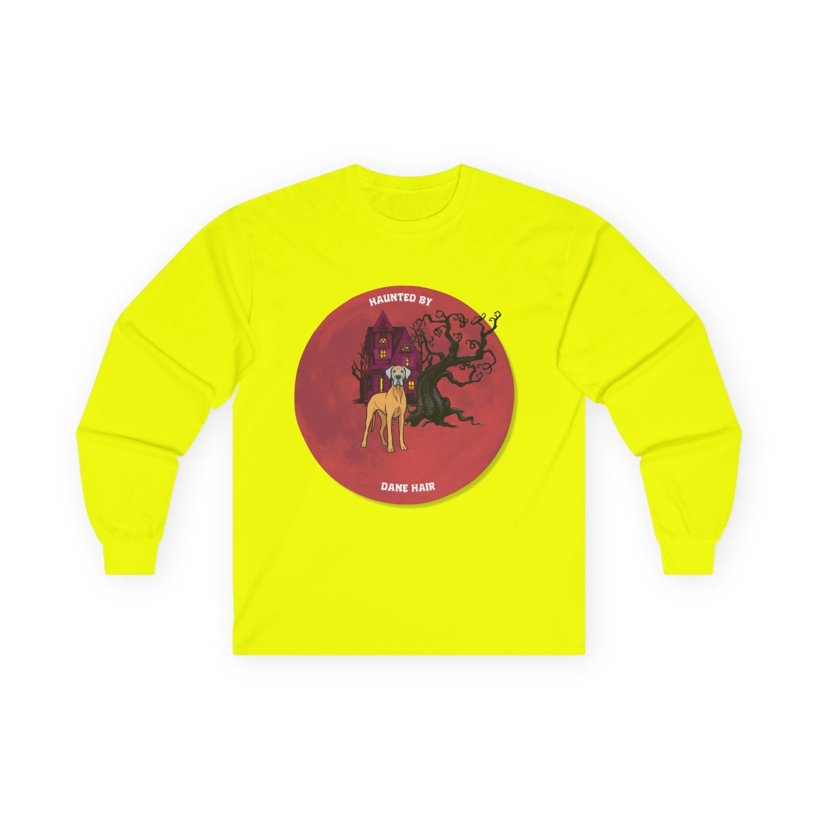 Blue Fawn Great Dane up to 5xl - Haunted by Dane Hair Unisex Long Sleeve Tee - Image 25