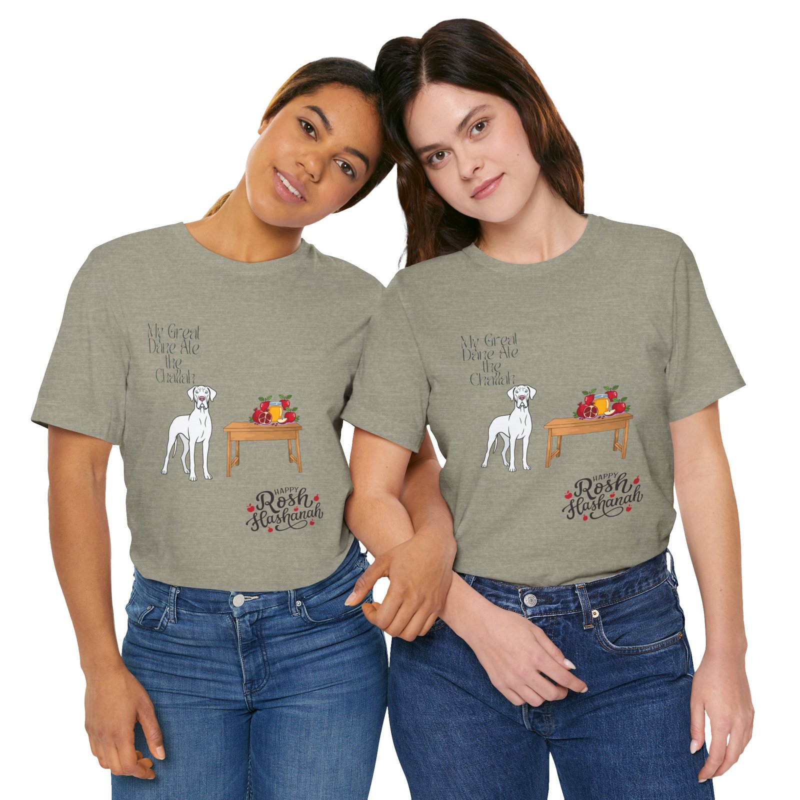 White Great Dane Rosh Hashanah Dog T-Shirt up to 5xl - Image 26