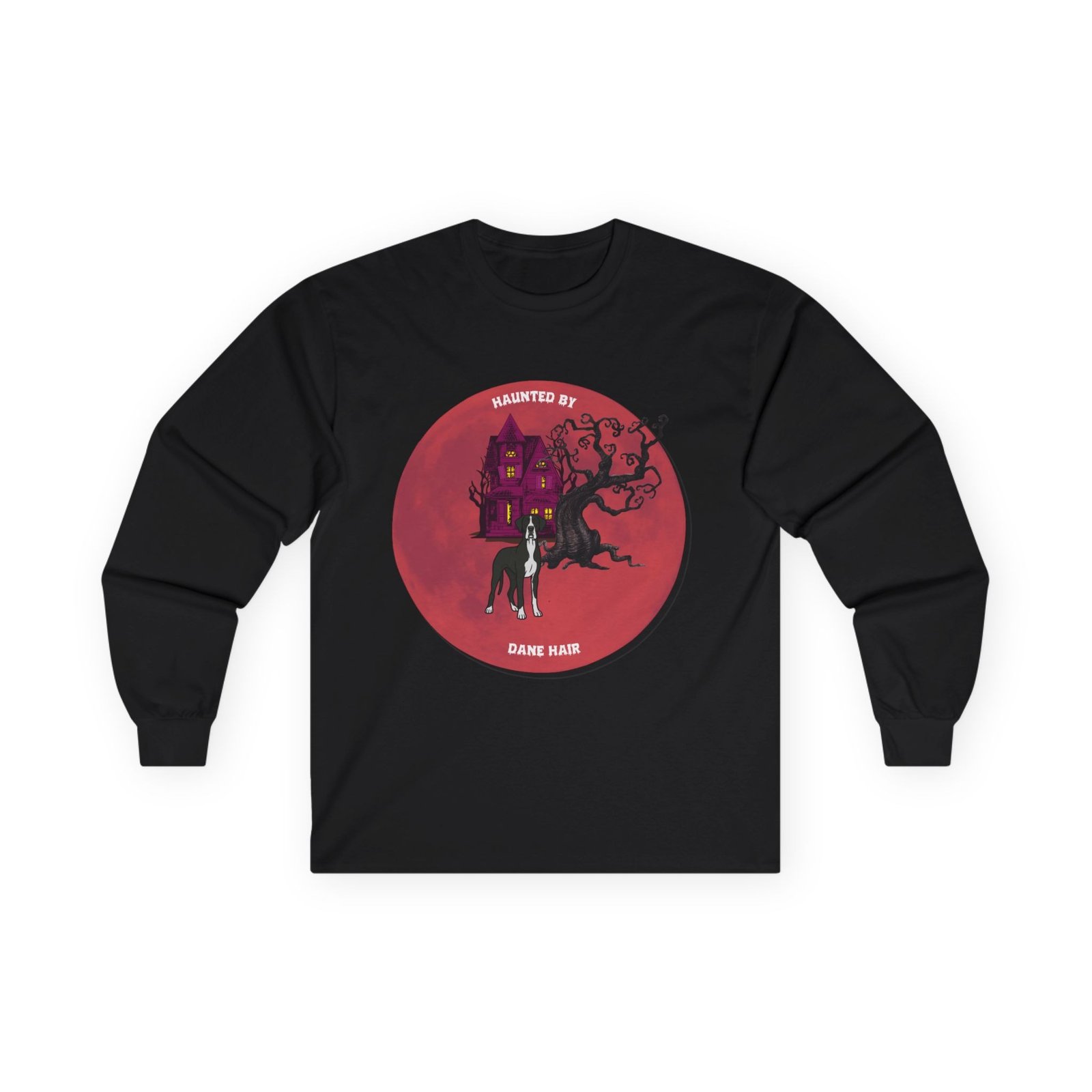 Mantle Great Dane up to 5xl - Haunted by Dane Hair Unisex Long Sleeve Tee - Image 9