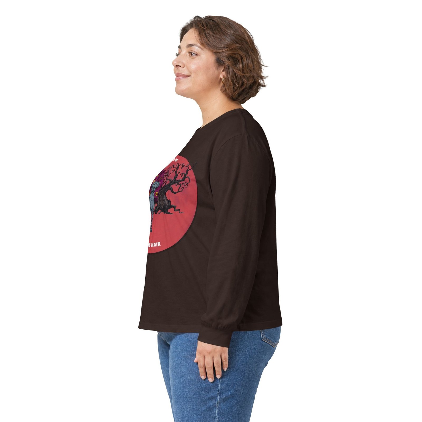 Blue Brindle Great Dane up to 5xl - Haunted by Dane Hair Unisex Long Sleeve Tee - Image 24
