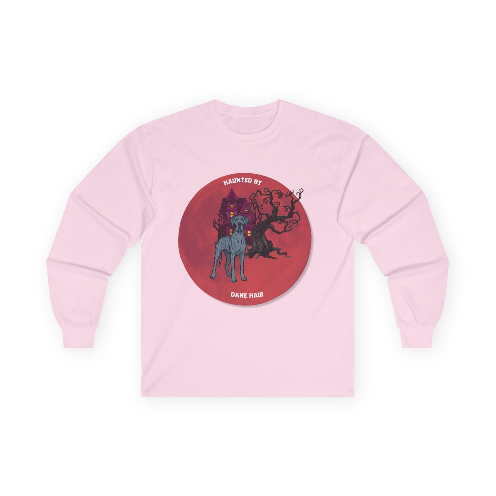 Blue Brindle Great Dane up to 5xl - Haunted by Dane Hair Unisex Long Sleeve Tee - Image 61