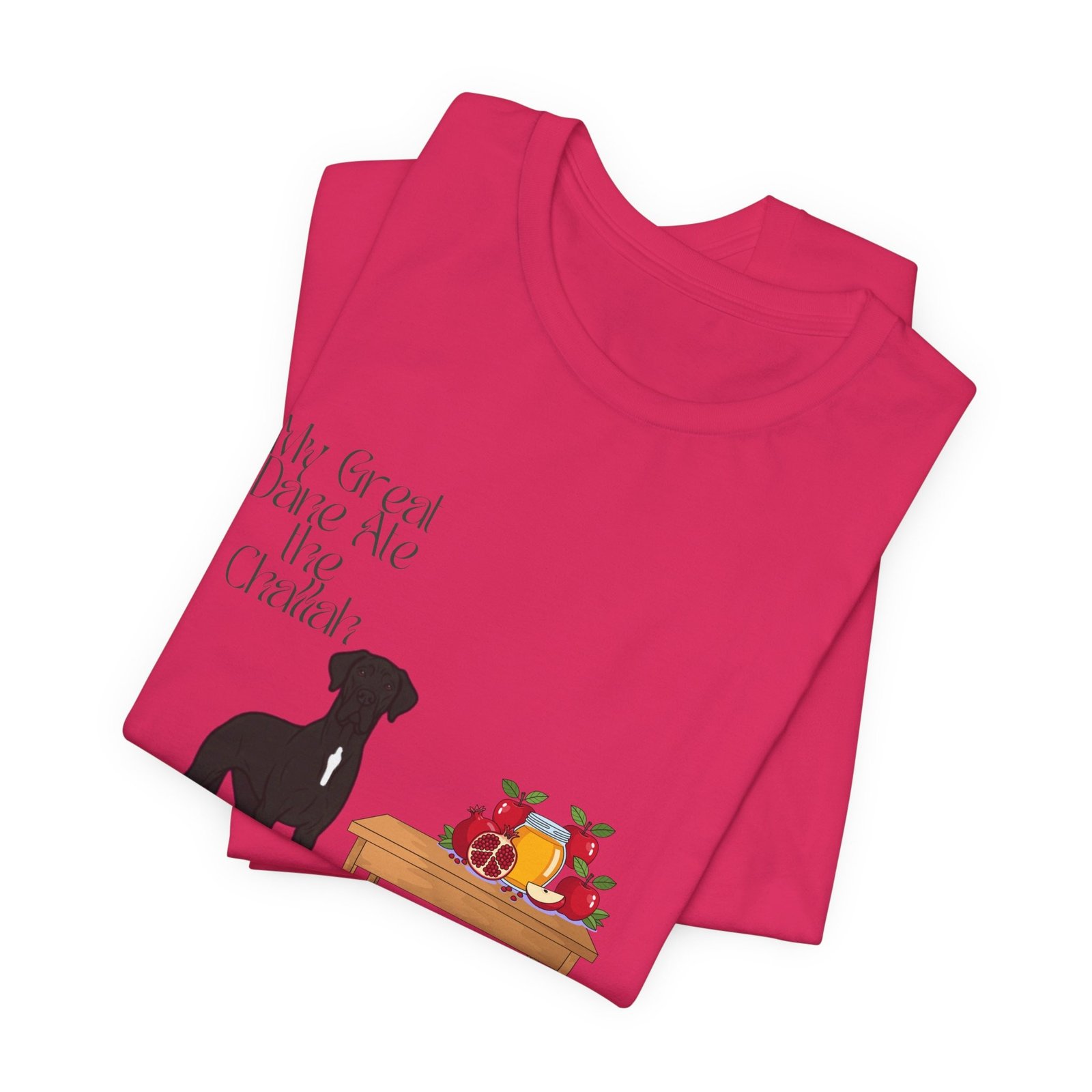 Black with white chest snip Great Dane Rosh Hashanah Dog T-Shirt up to 5xl - Image 63