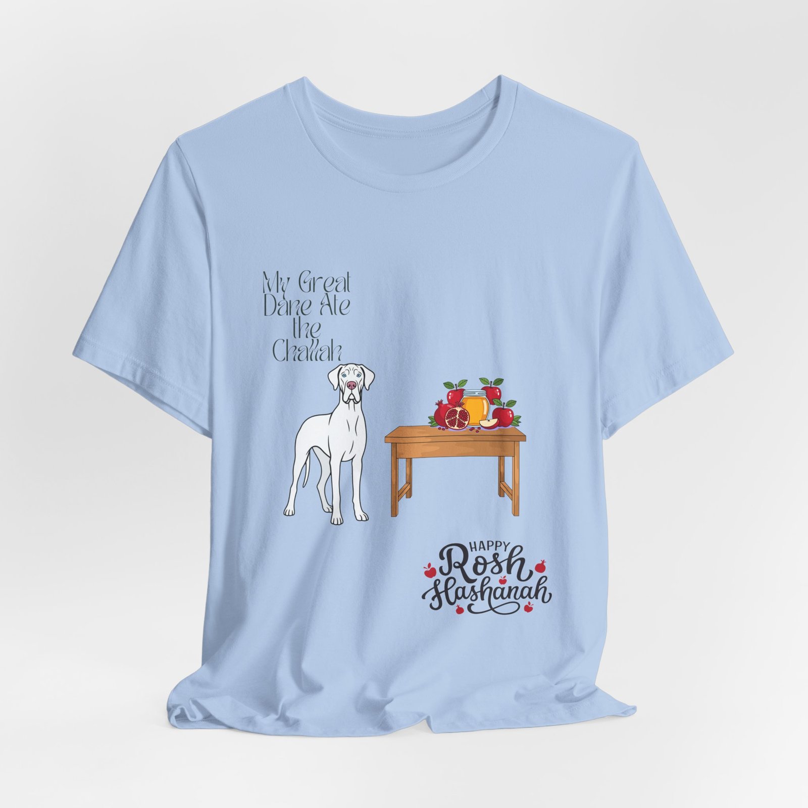 White Great Dane Rosh Hashanah Dog T-Shirt up to 5xl - Image 65
