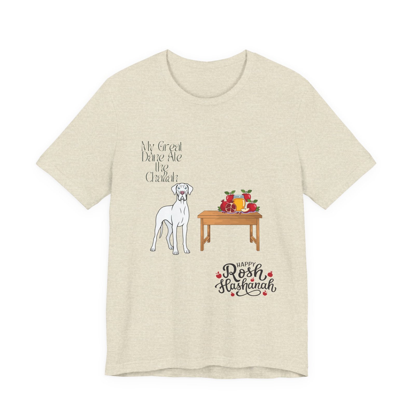 White Great Dane Rosh Hashanah Dog T-Shirt up to 5xl - Image 47