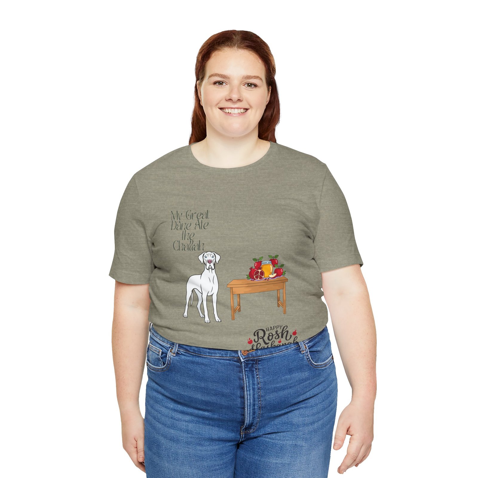 White Great Dane Rosh Hashanah Dog T-Shirt up to 5xl - Image 24