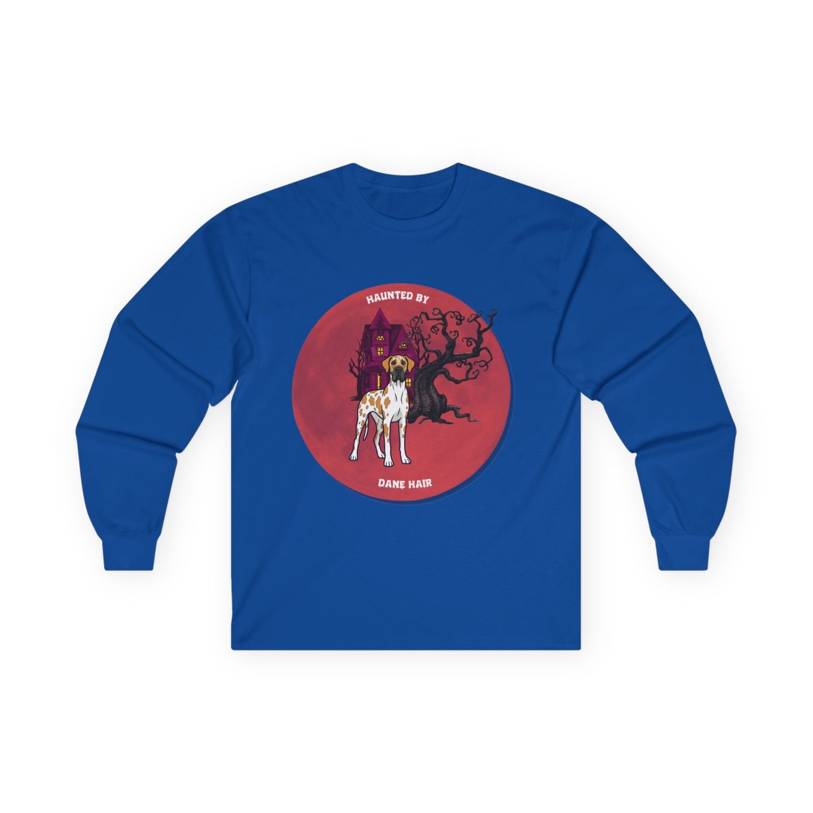 Fawnequin Great Dane up to 5xl - Haunted by Dane Hair Unisex Long Sleeve Tee - Image 53