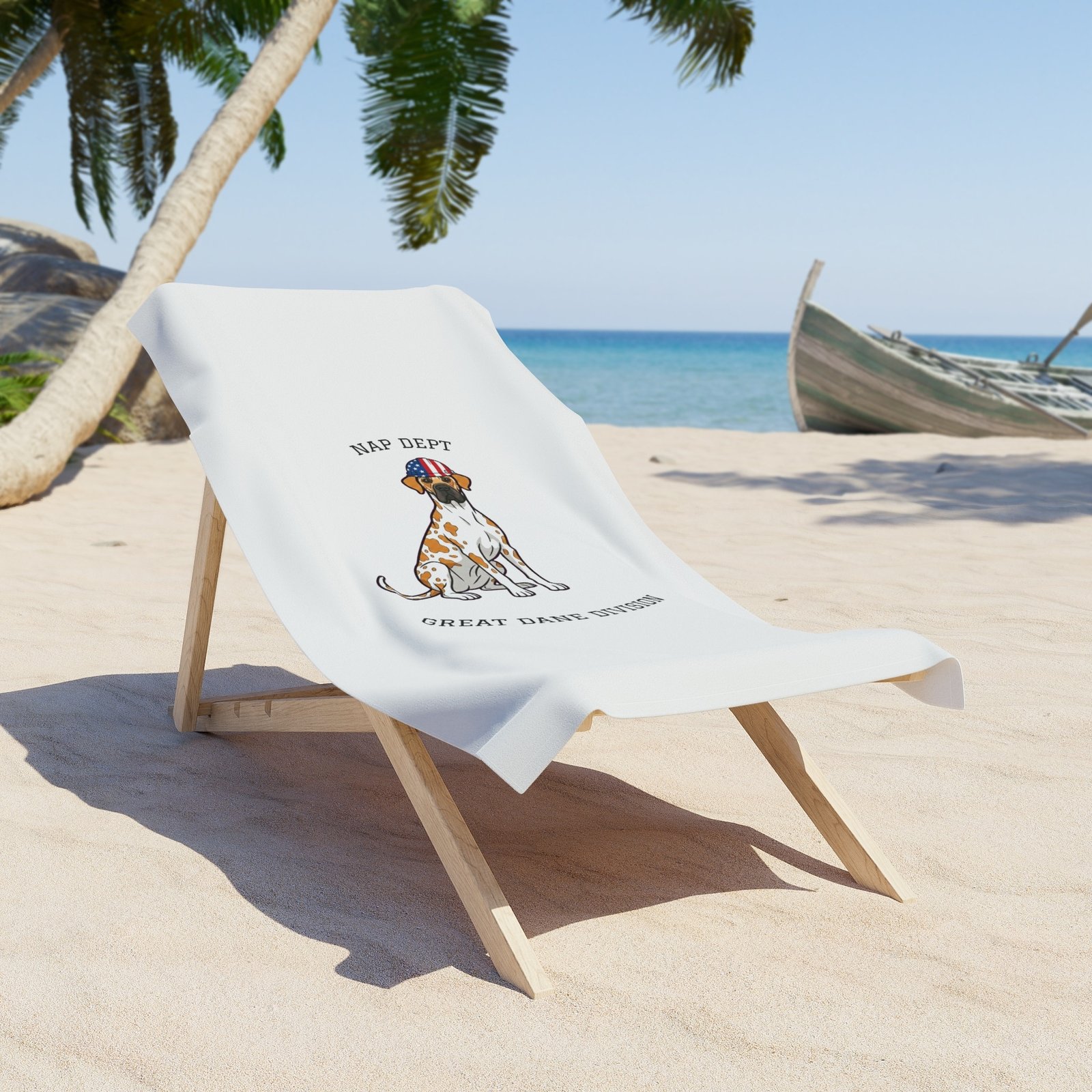 Fawnequin Great Dane Beach Towel — 'Nap Dept' & 'Great Dane Division' Labor Day - Image 2