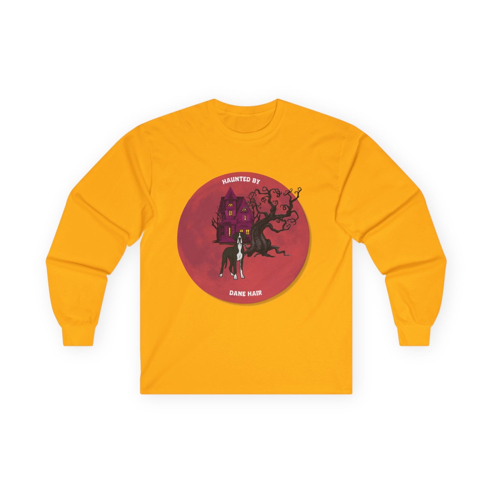 Mantle Great Dane up to 5xl - Haunted by Dane Hair Unisex Long Sleeve Tee - Image 17