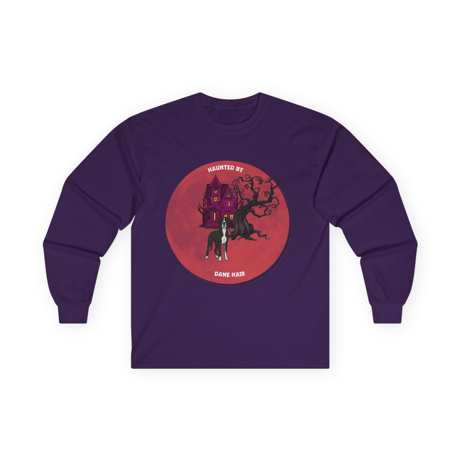 Mantle Great Dane up to 5xl - Haunted by Dane Hair Unisex Long Sleeve Tee - Image 57