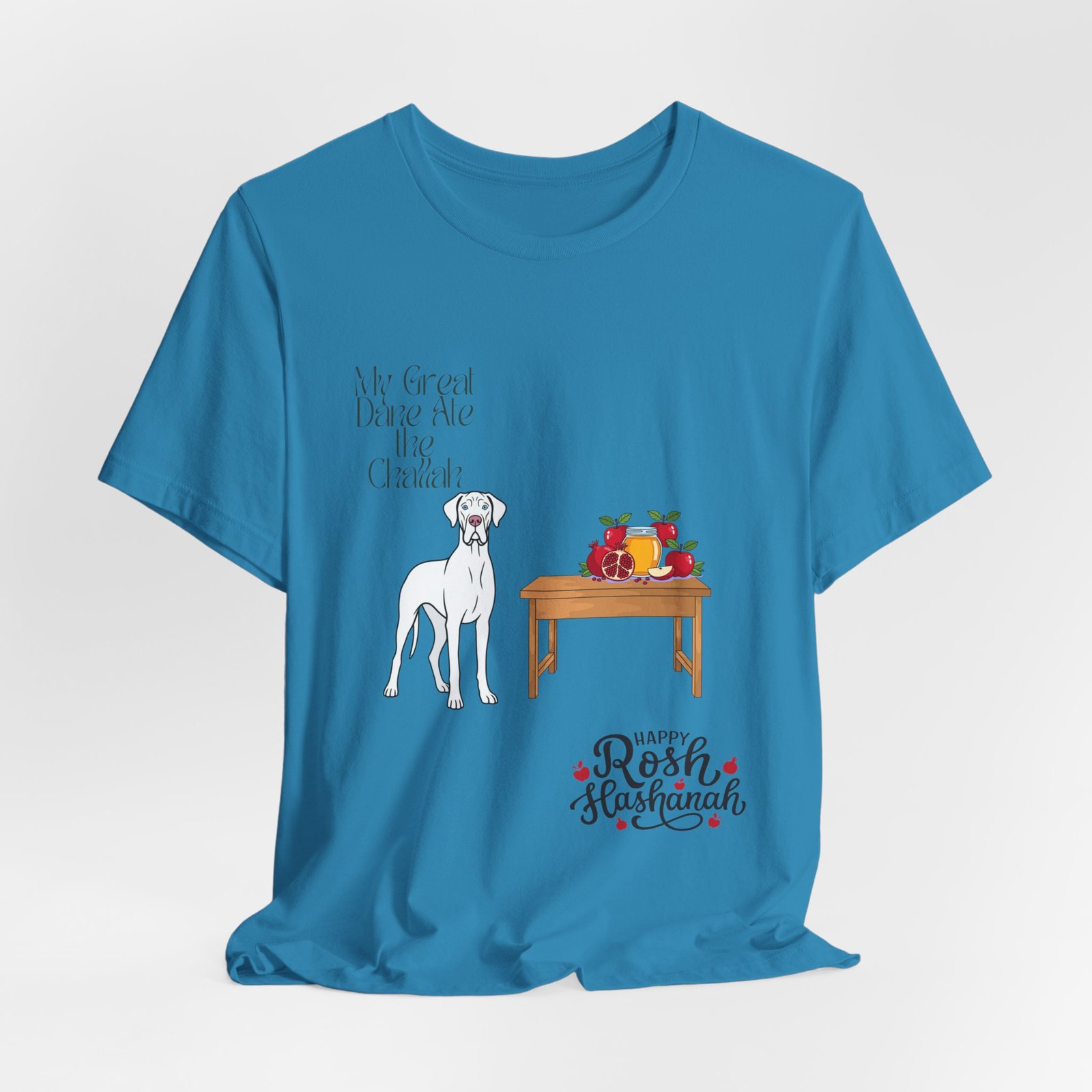 White Great Dane Rosh Hashanah Dog T-Shirt up to 5xl - Image 60