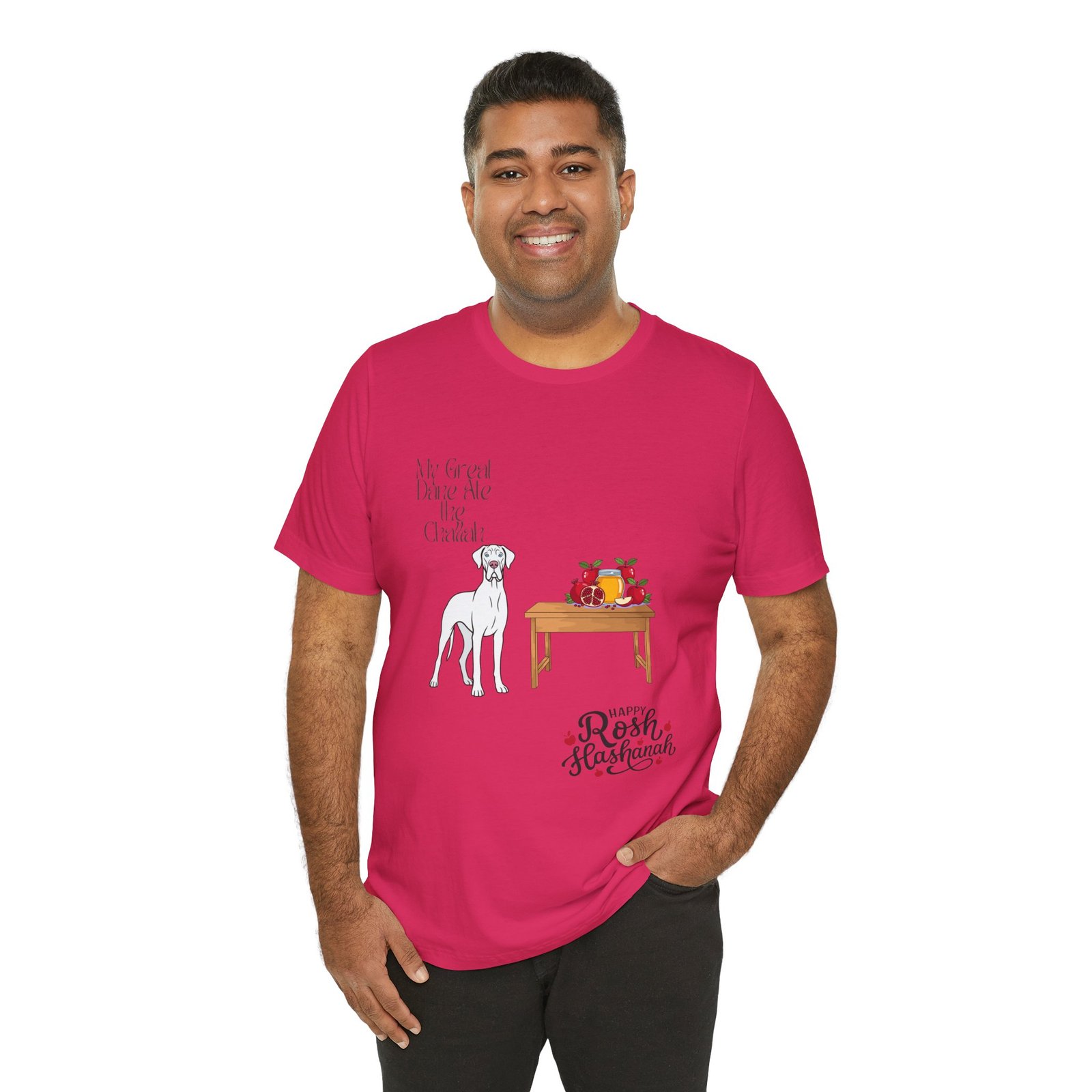 White Great Dane Rosh Hashanah Dog T-Shirt up to 5xl - Image 39
